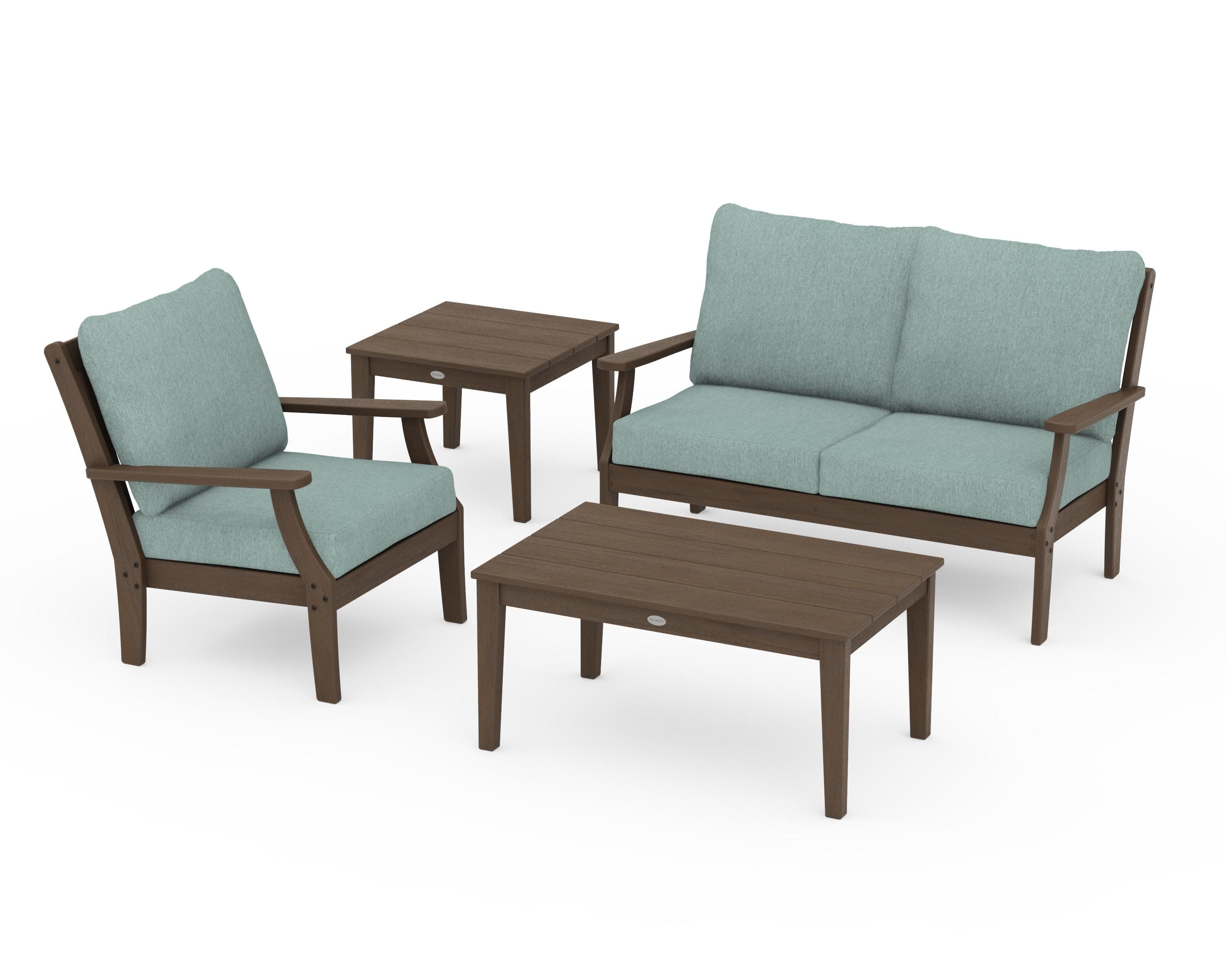 Braxton 4-Piece Deep Seating Set in Kona / Glacier Spa