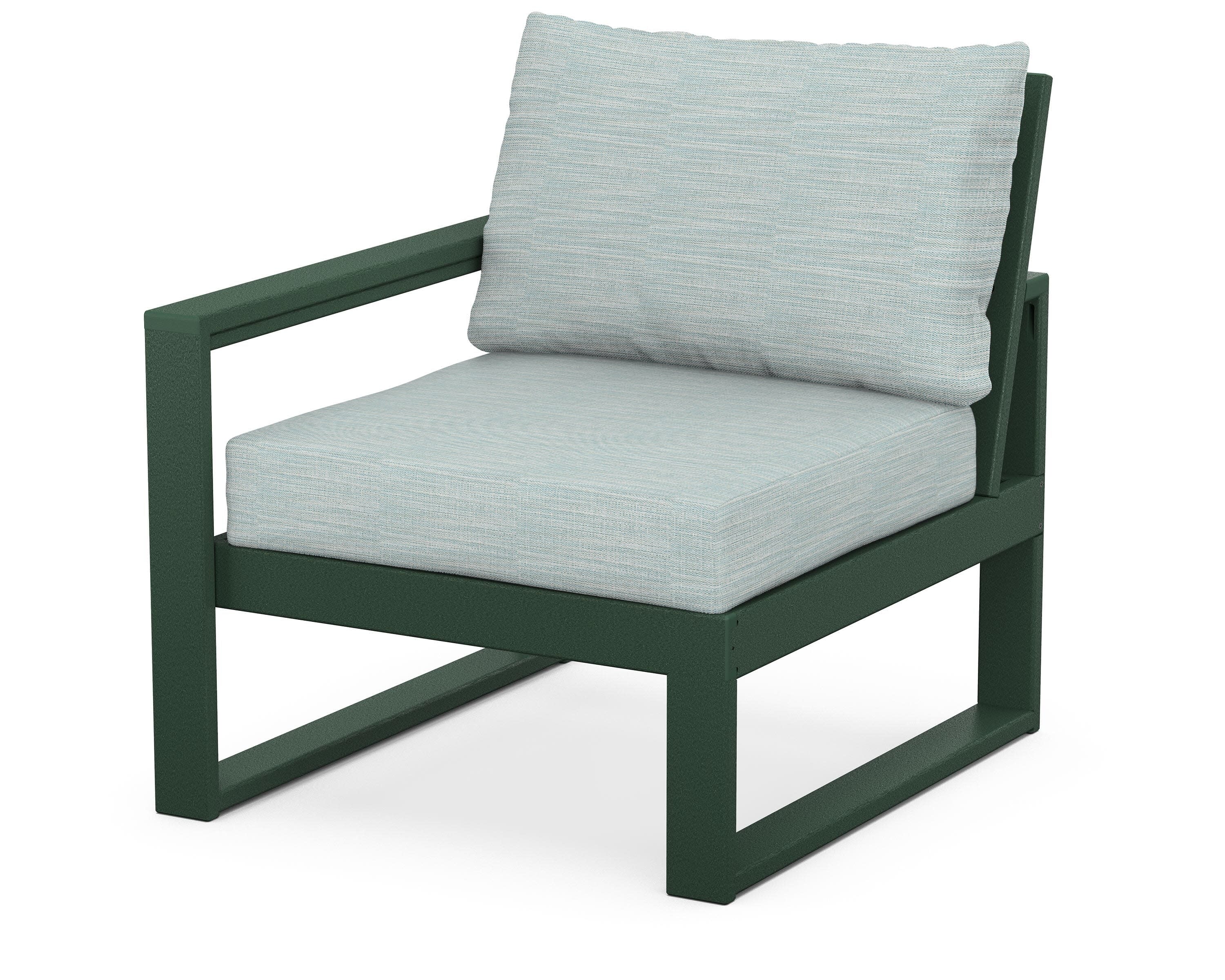 EDGE Modular Left Arm Chair in Green / Soothe Mist