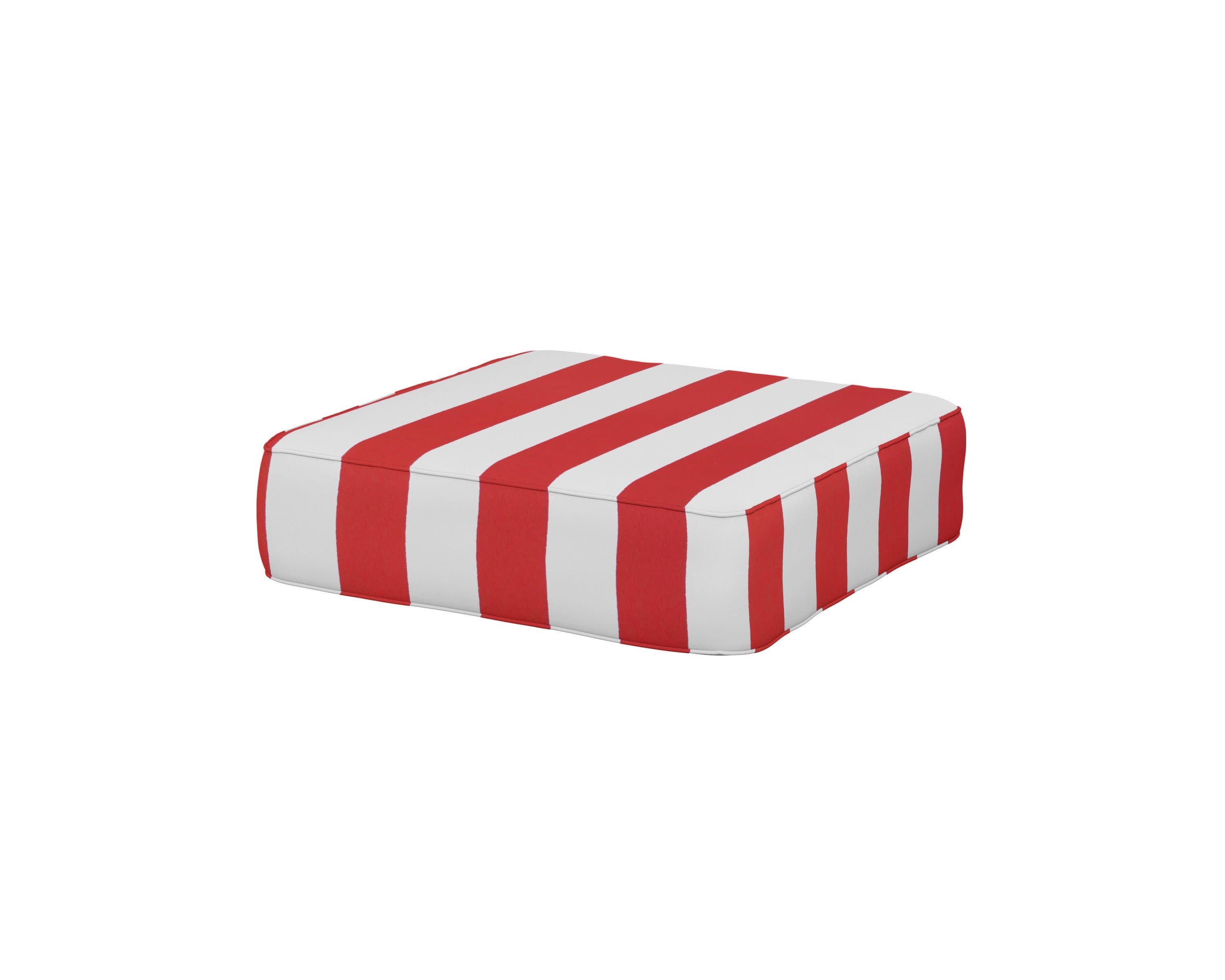 Ateeva 4000 Ottoman Cushion in Cabana Stripe Crimson