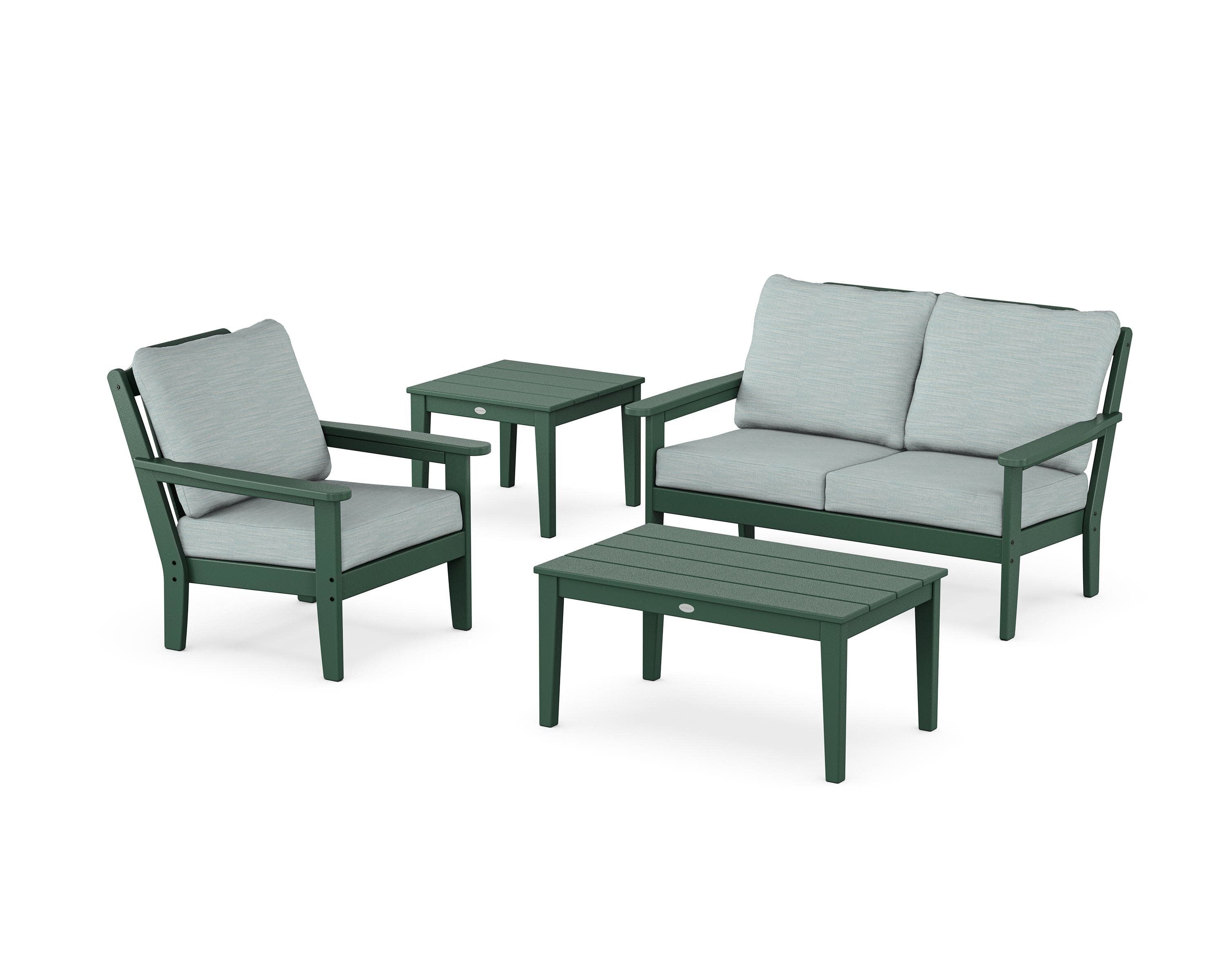 Wovendale 4-Piece Deep Seating Set in Green / Soothe Mist