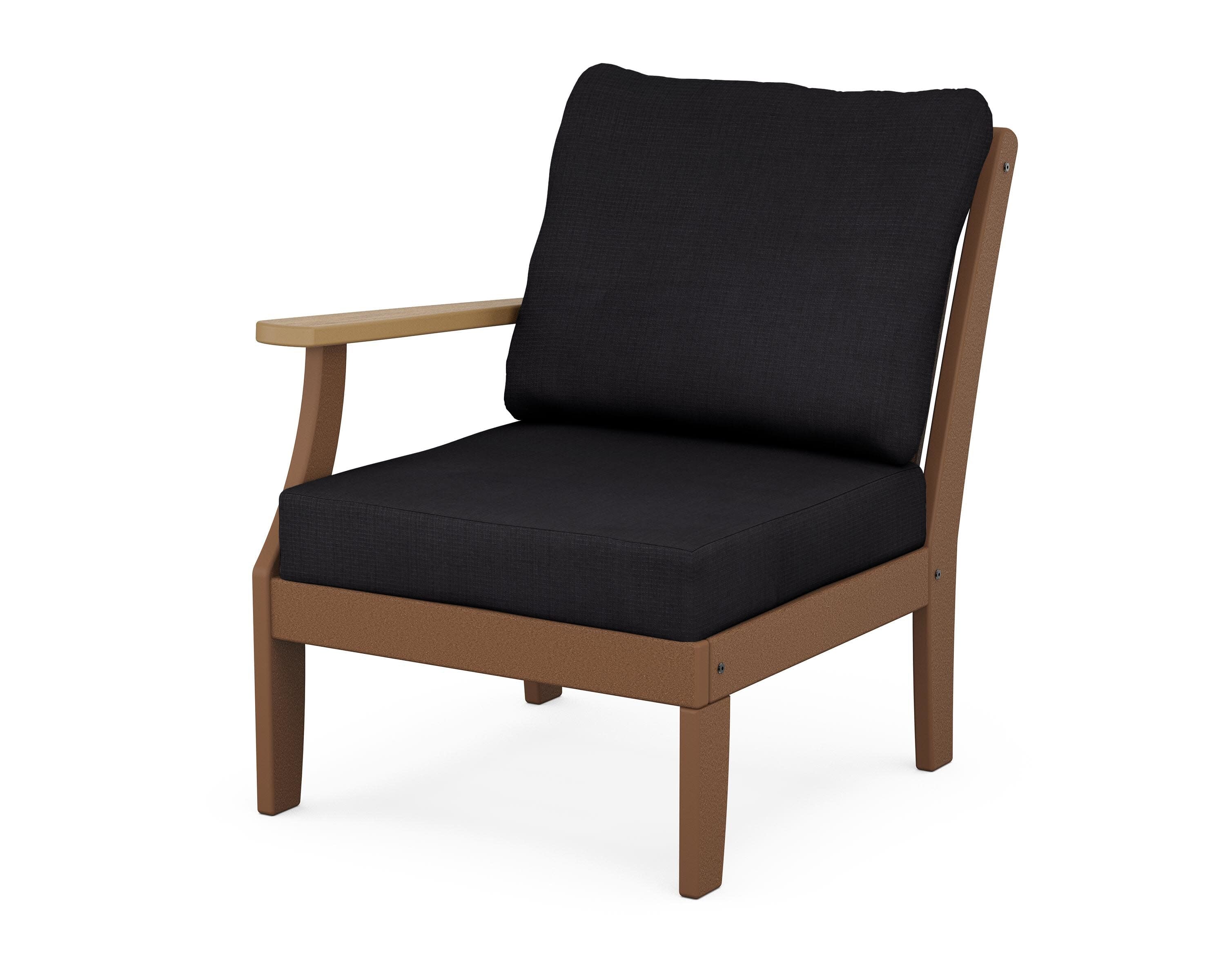 Braxton Modular Left Arm Chair in Teak / Natural / Midnight Linen