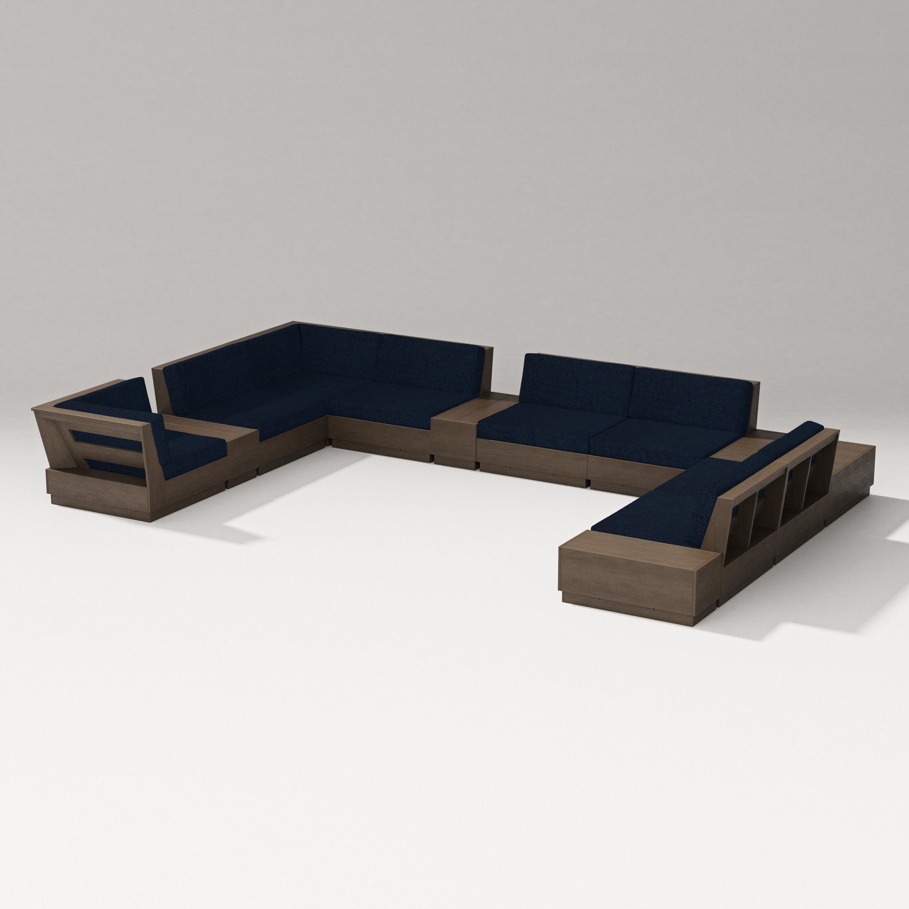 Elevate 12-Piece Conversation Sectional Set in Kona / Marine Indigo