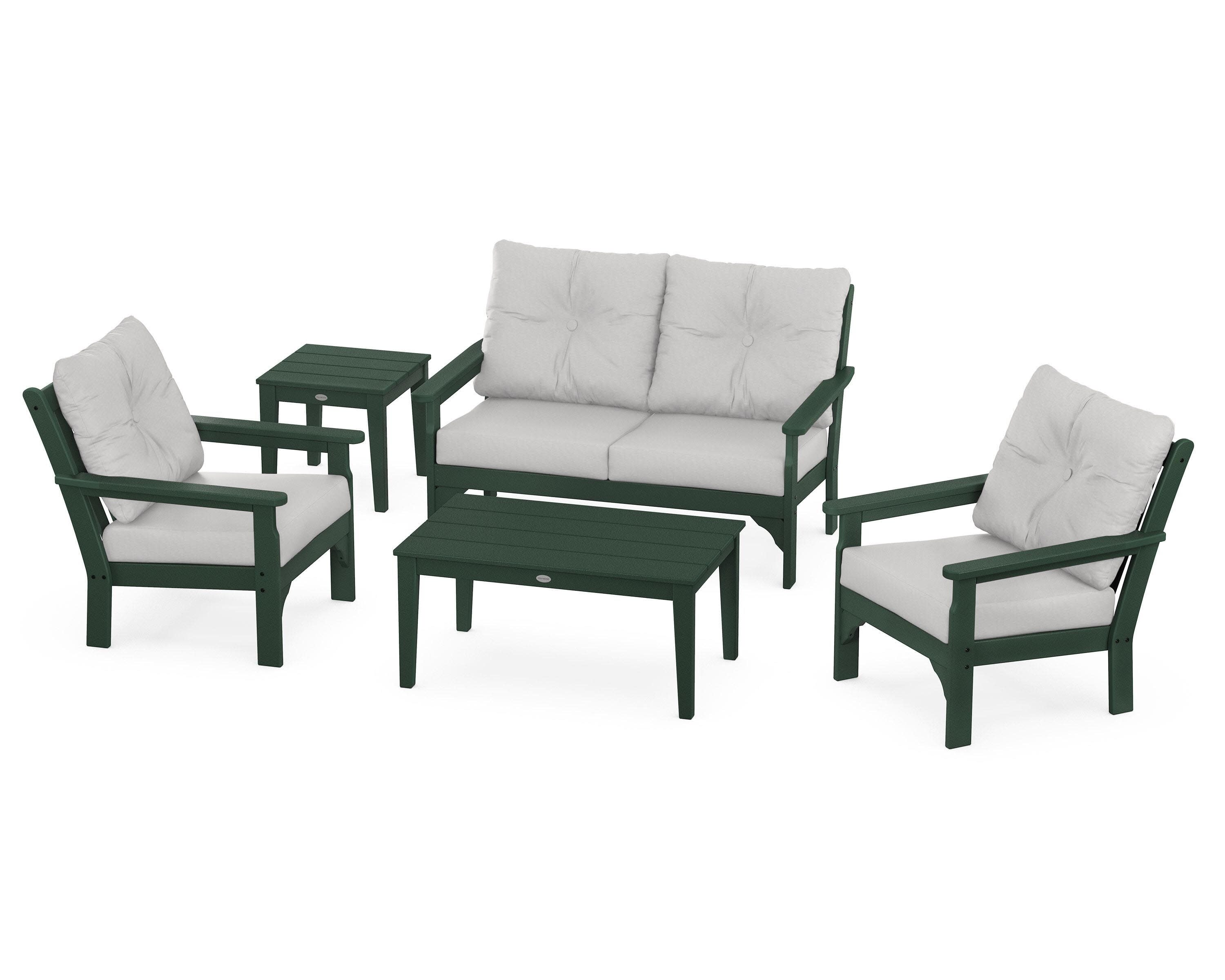 Vineyard 5-Piece Deep Seating Set in Green / Diamond in the Rough