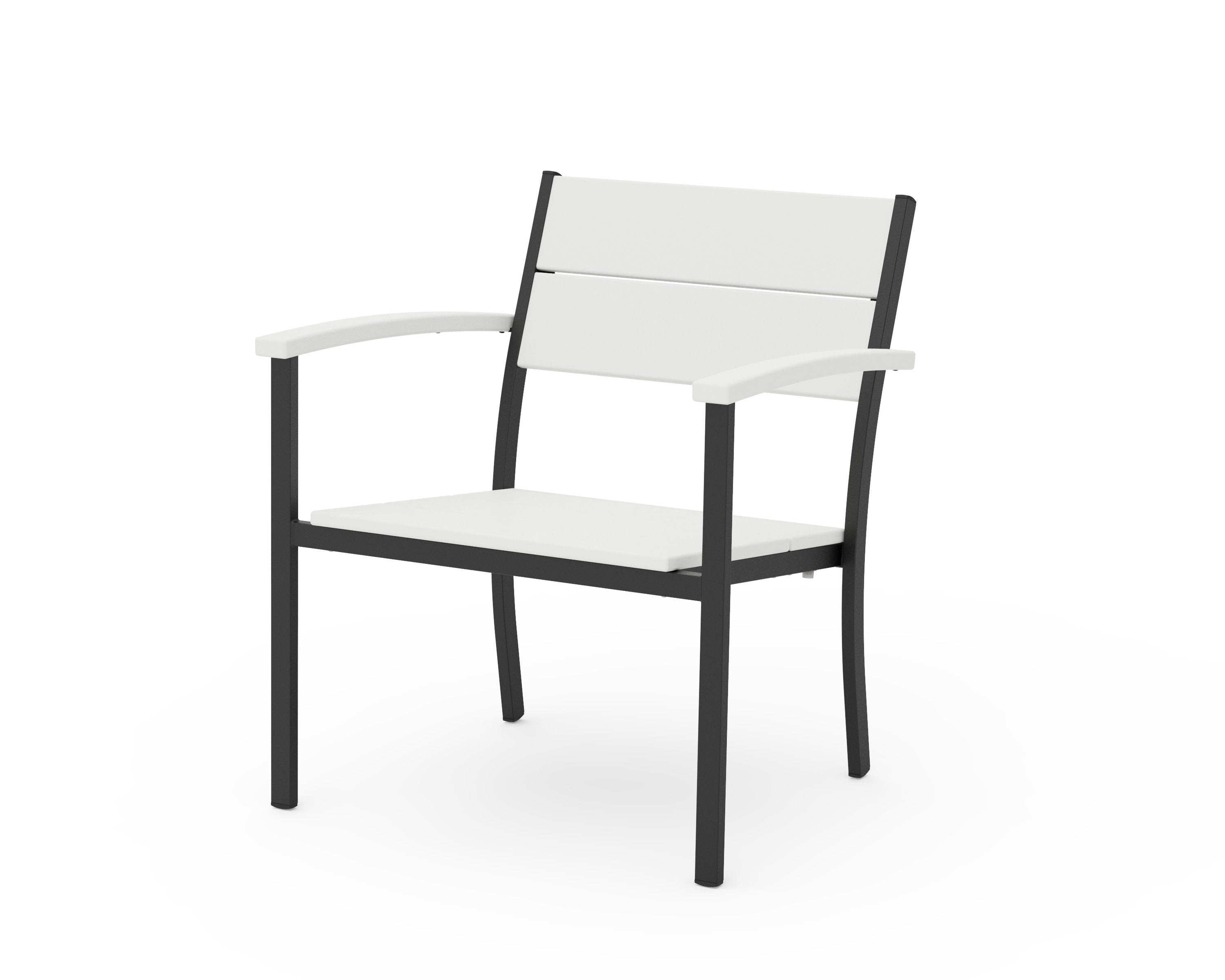 Main Street Stacking Lounge Arm Chair in Black / White