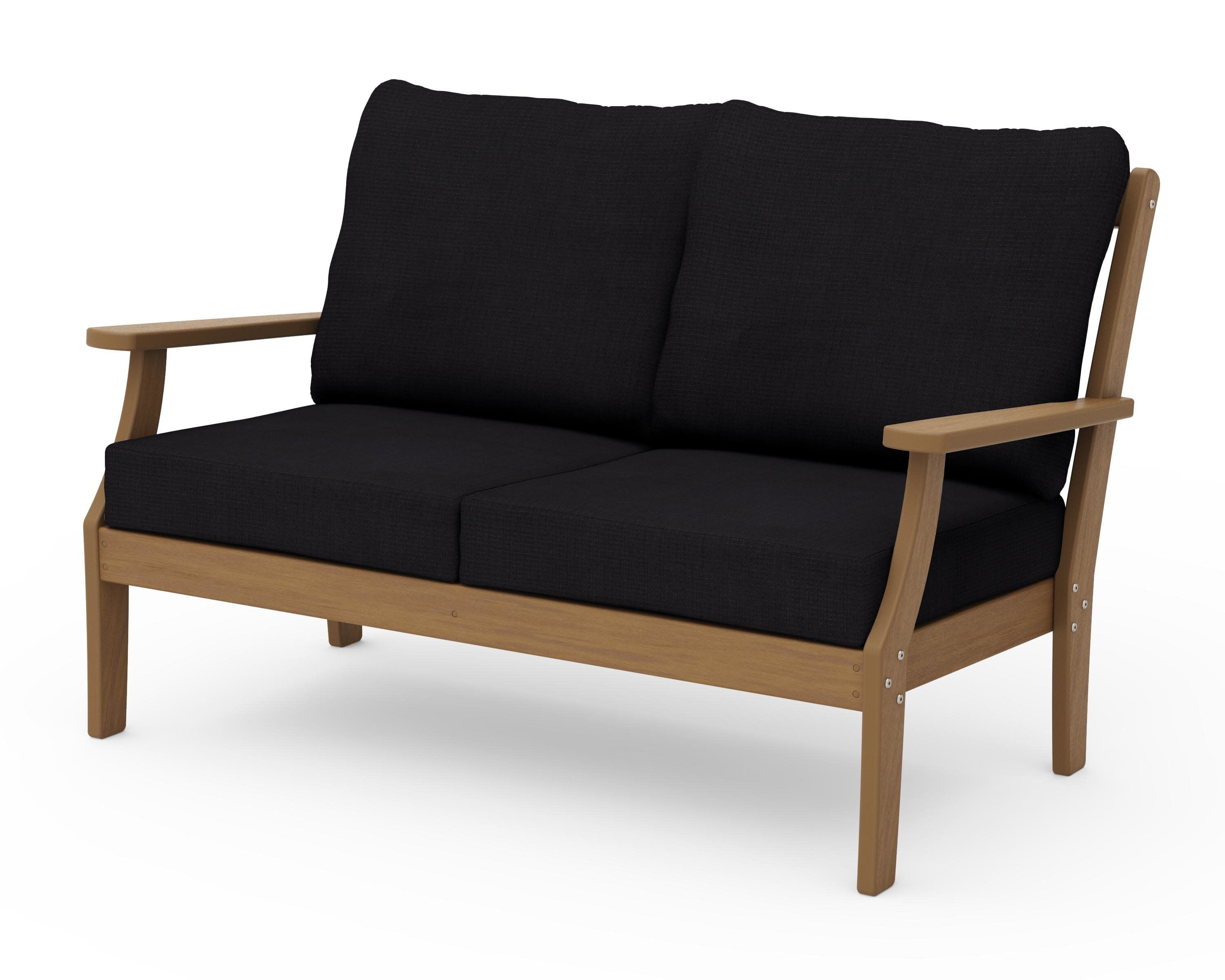 Braxton Deep Seating Loveseat in Natural / Midnight Linen