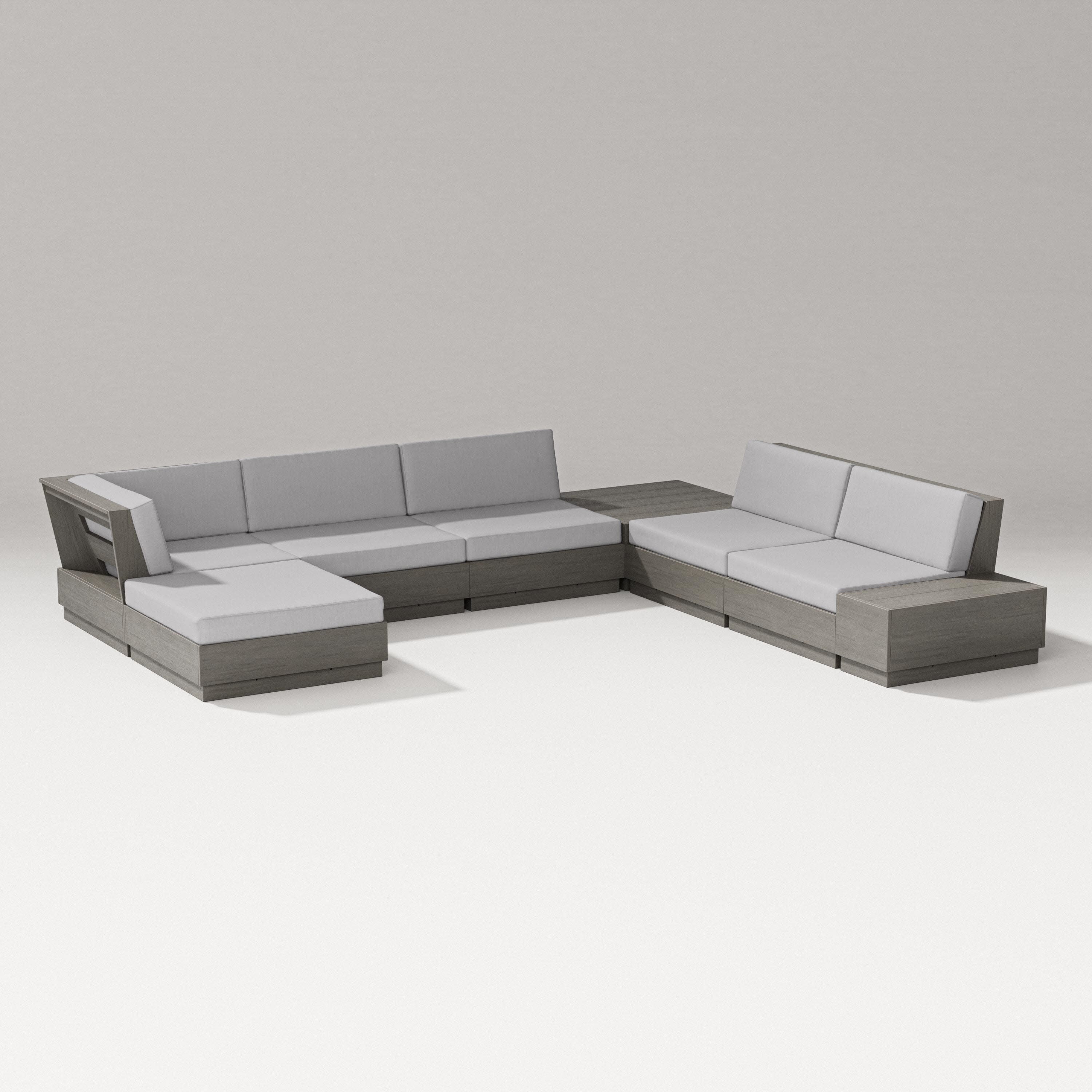 Elevate 8-Piece Corner Sectional in Driftwood / Granite