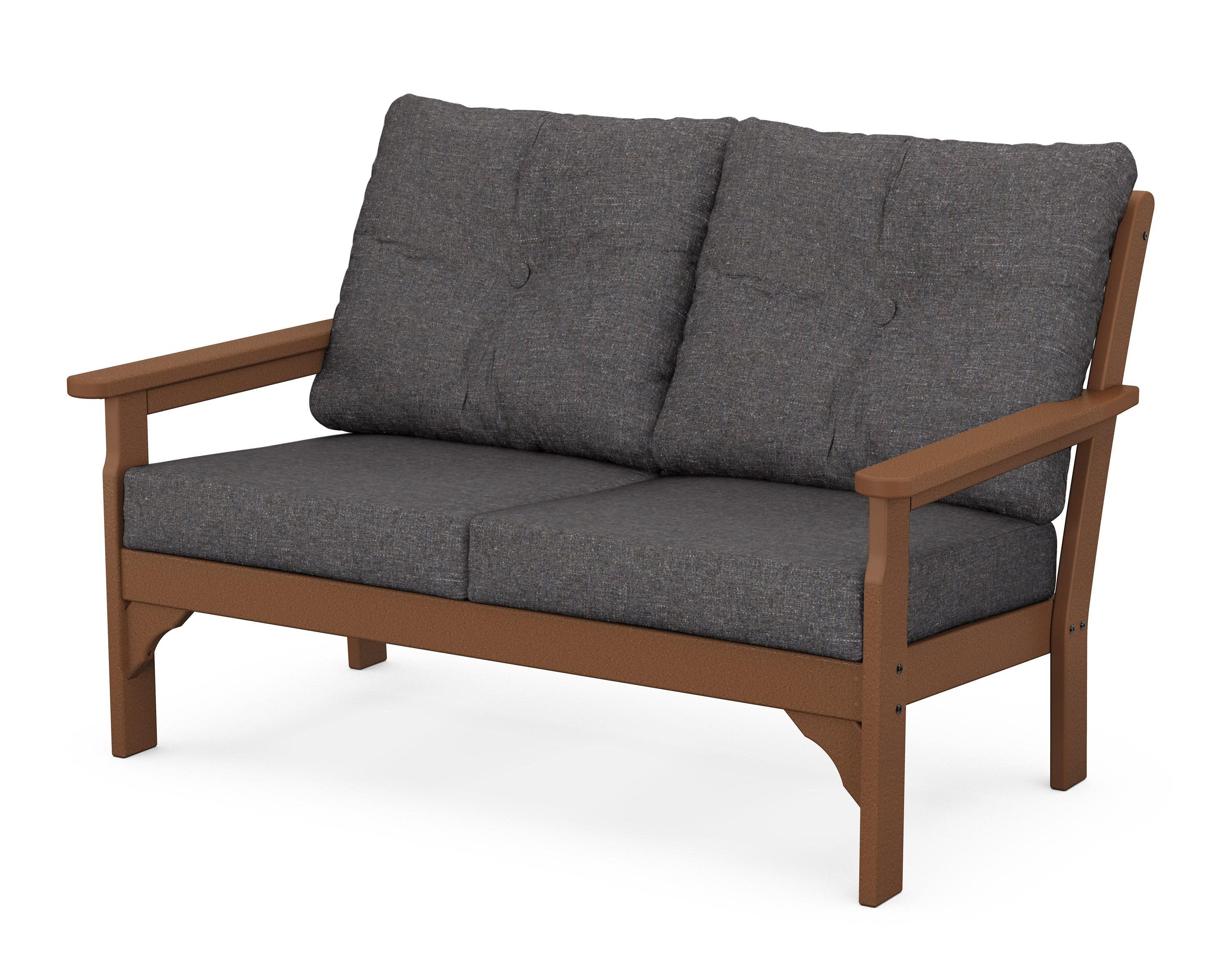Vineyard Deep Seating Loveseat in Teak / Ash Charcoal