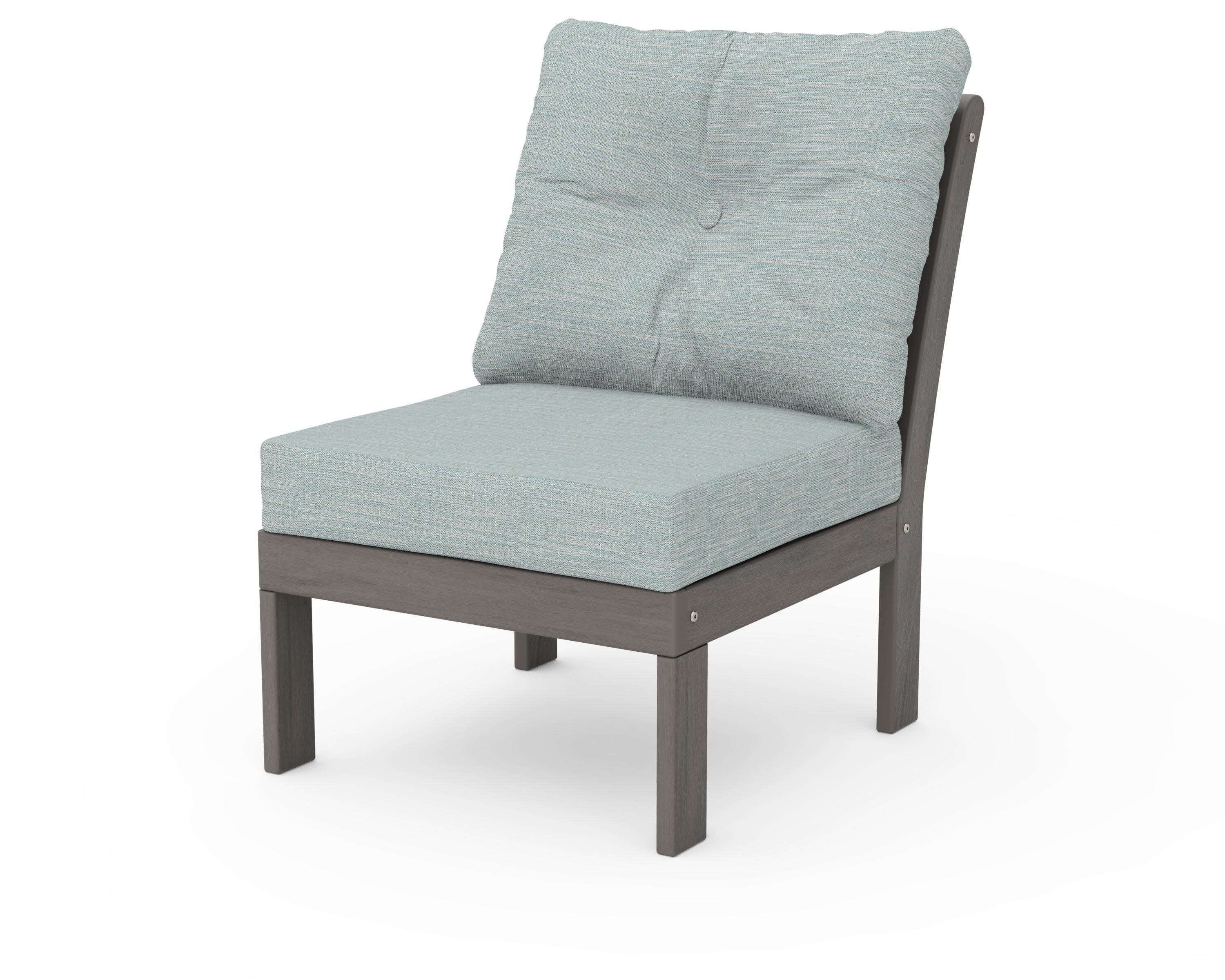 Vineyard Modular Armless Chair in Driftwood / Soothe Mist