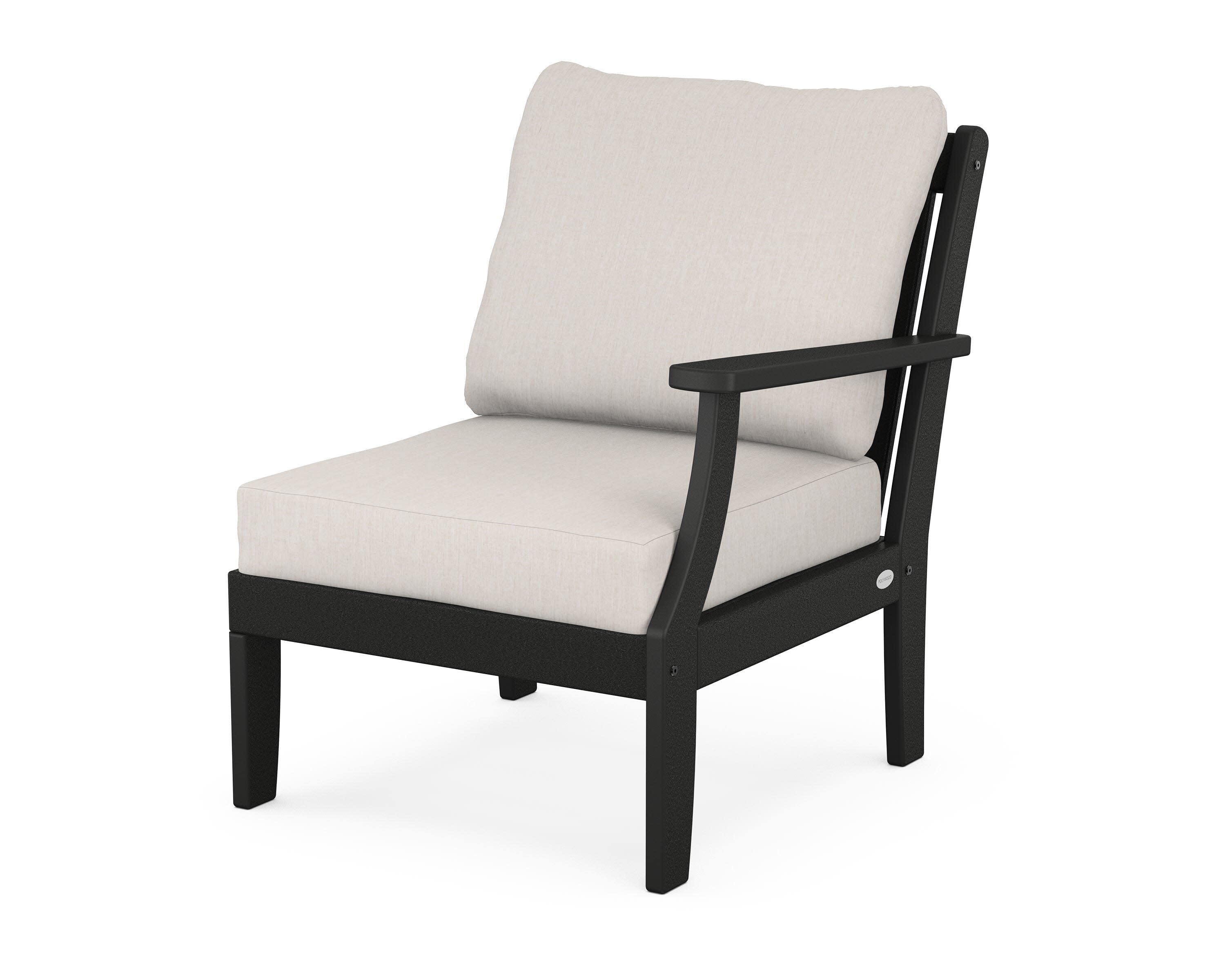 Braxton Modular Right Arm Chair in Black / Cast Ash