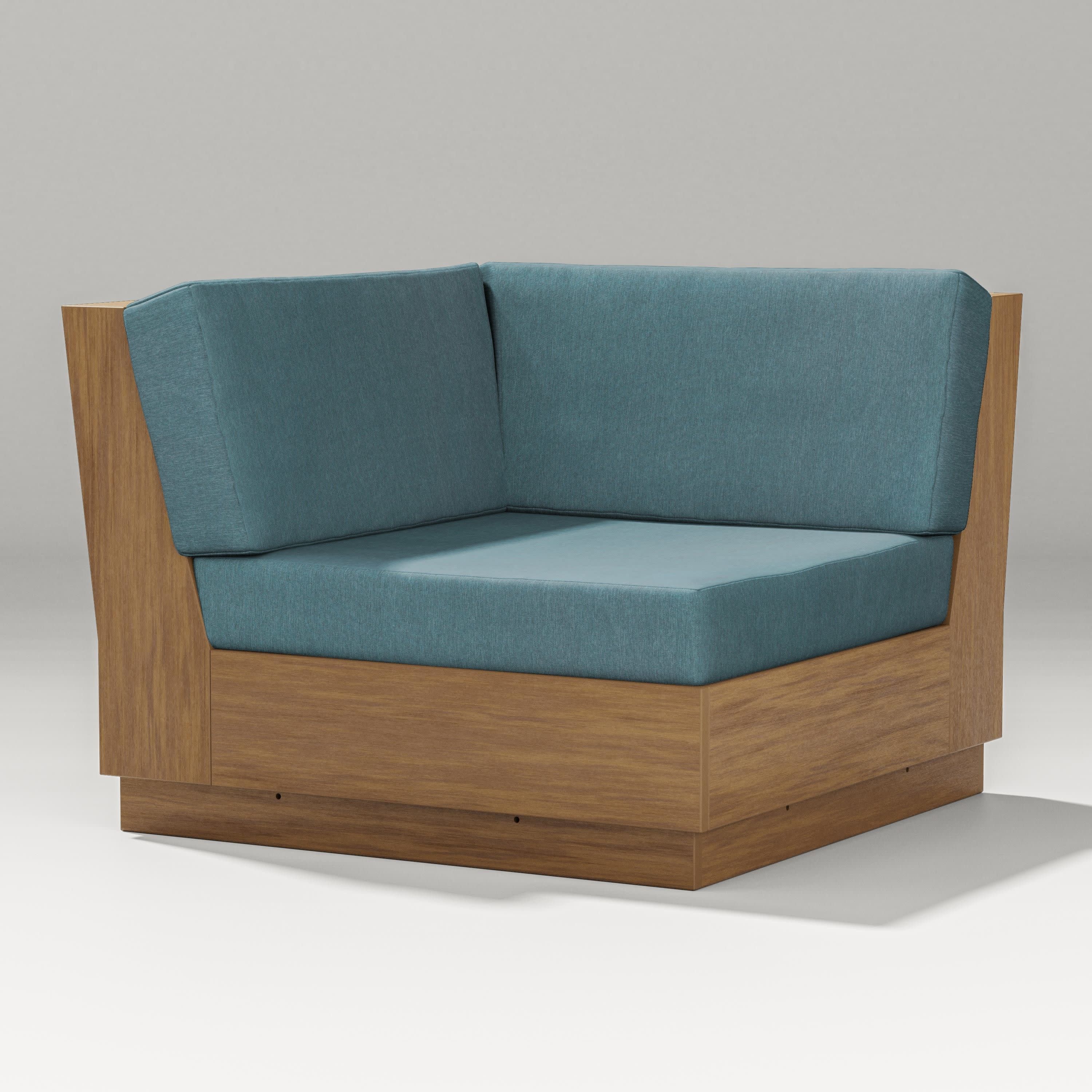 Elevate Modular Corner Chair in Natural / Ocean Teal