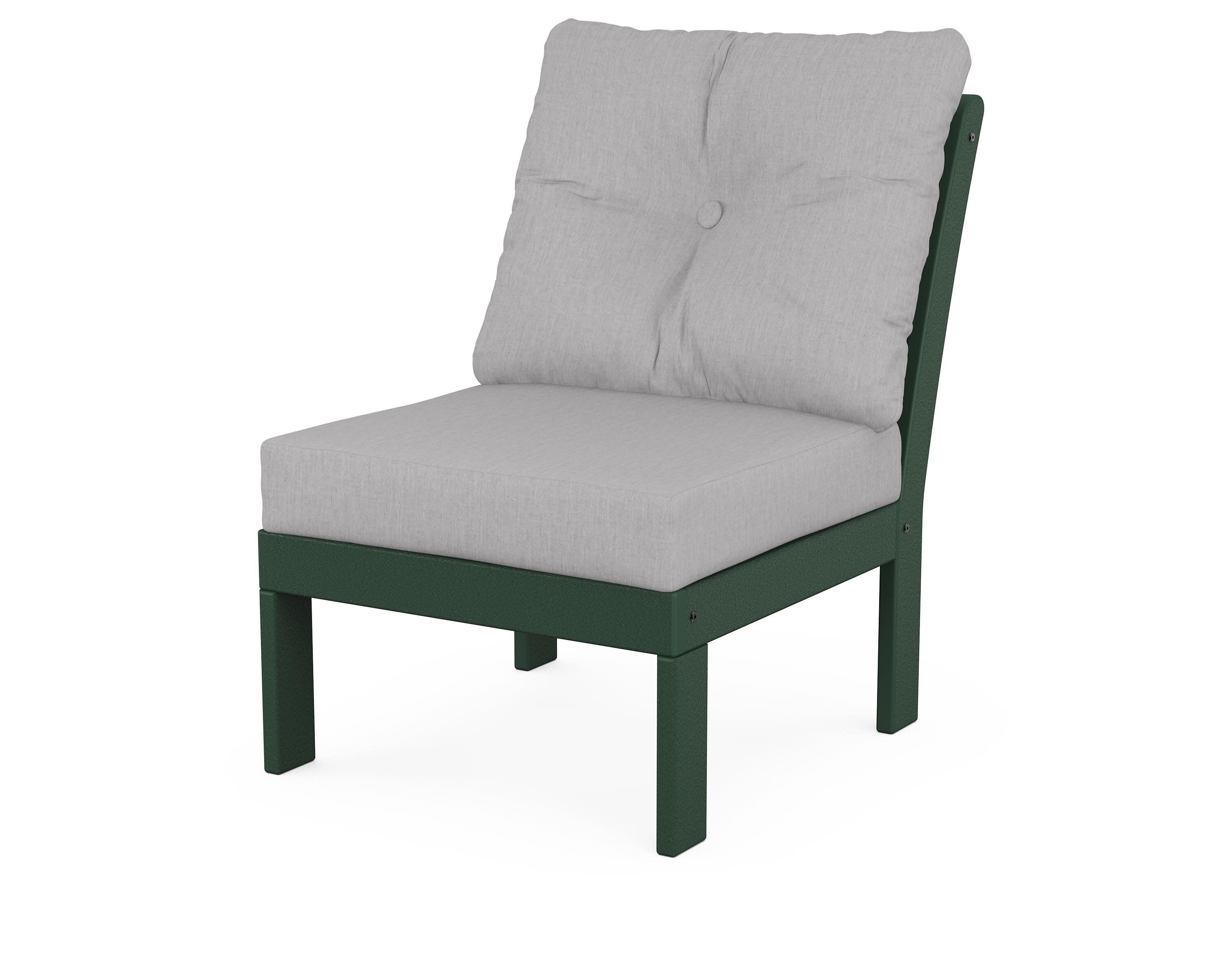 Vineyard Modular Armless Chair in Green / Granite