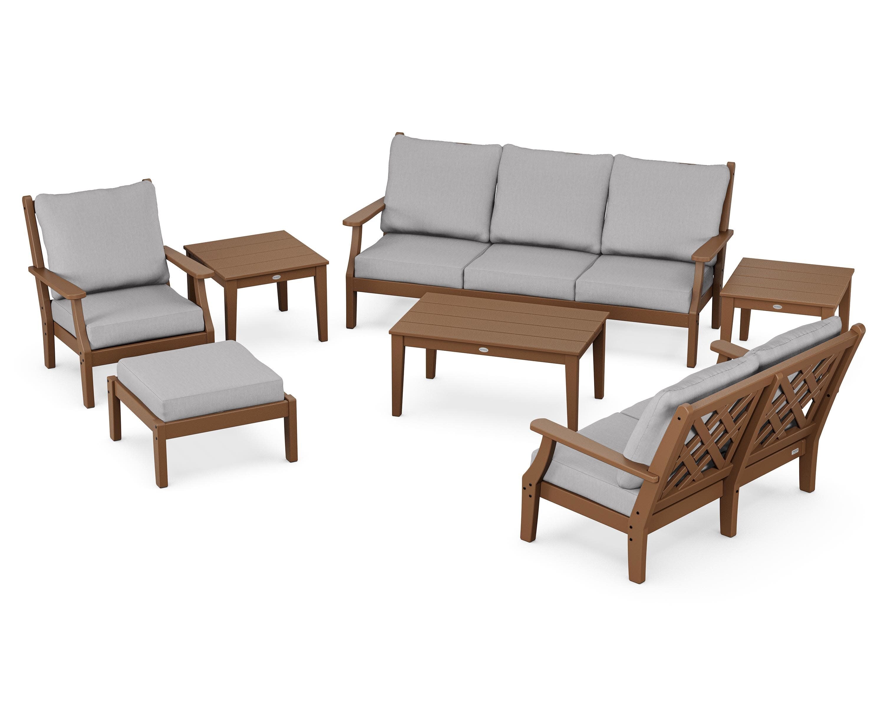 Wovendale 7-Piece Deep Seating Set in Teak / Granite