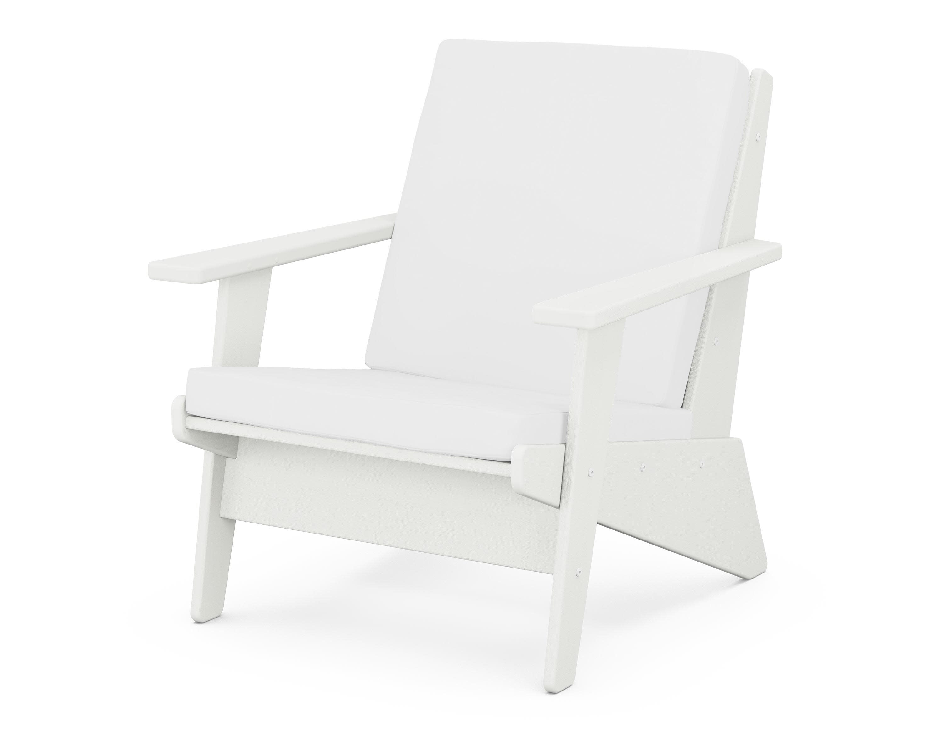 Riviera Modern Lounge Chair in Vintage White / Natural