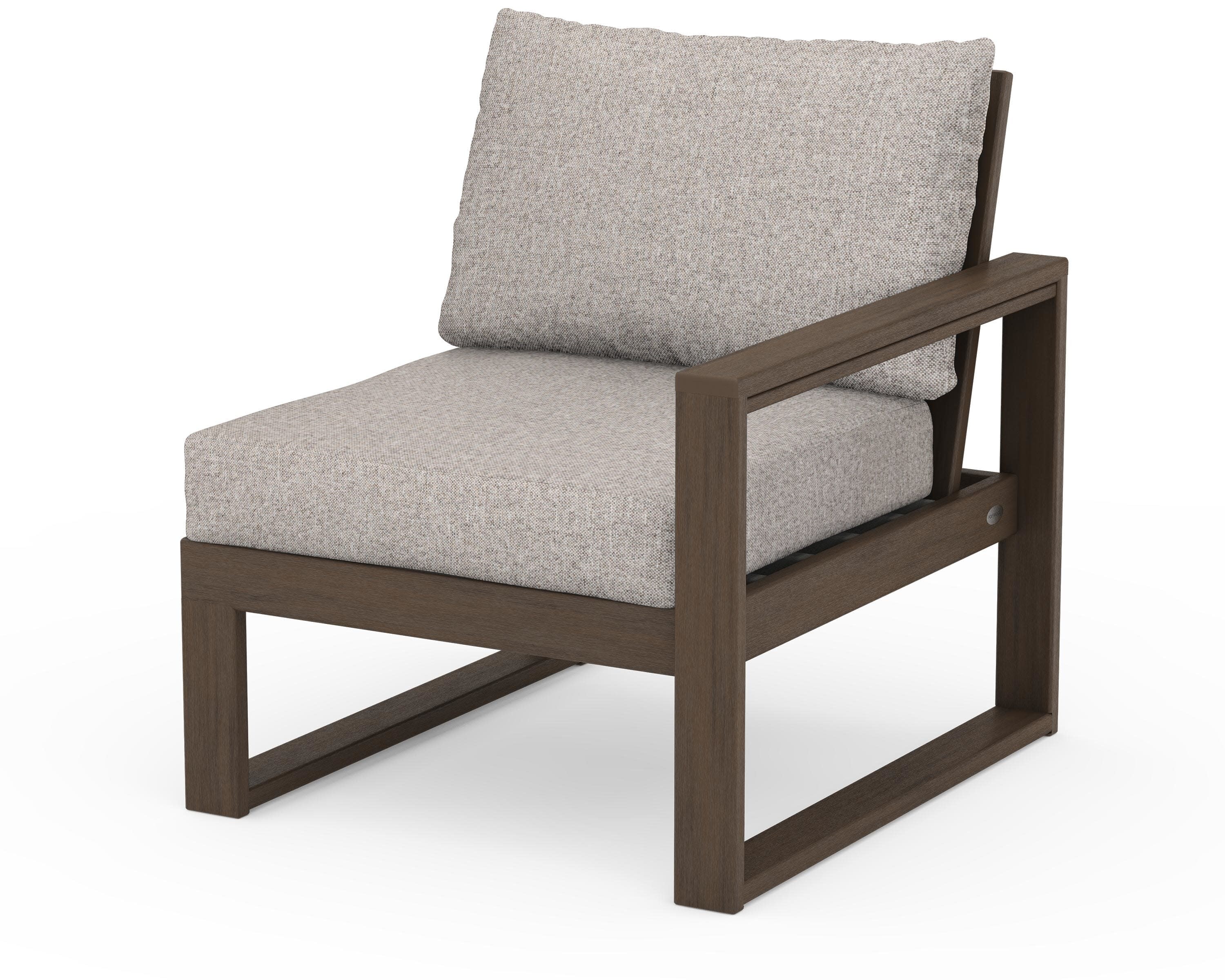 EDGE Modular Right Arm Chair in Kona / Weathered Tweed