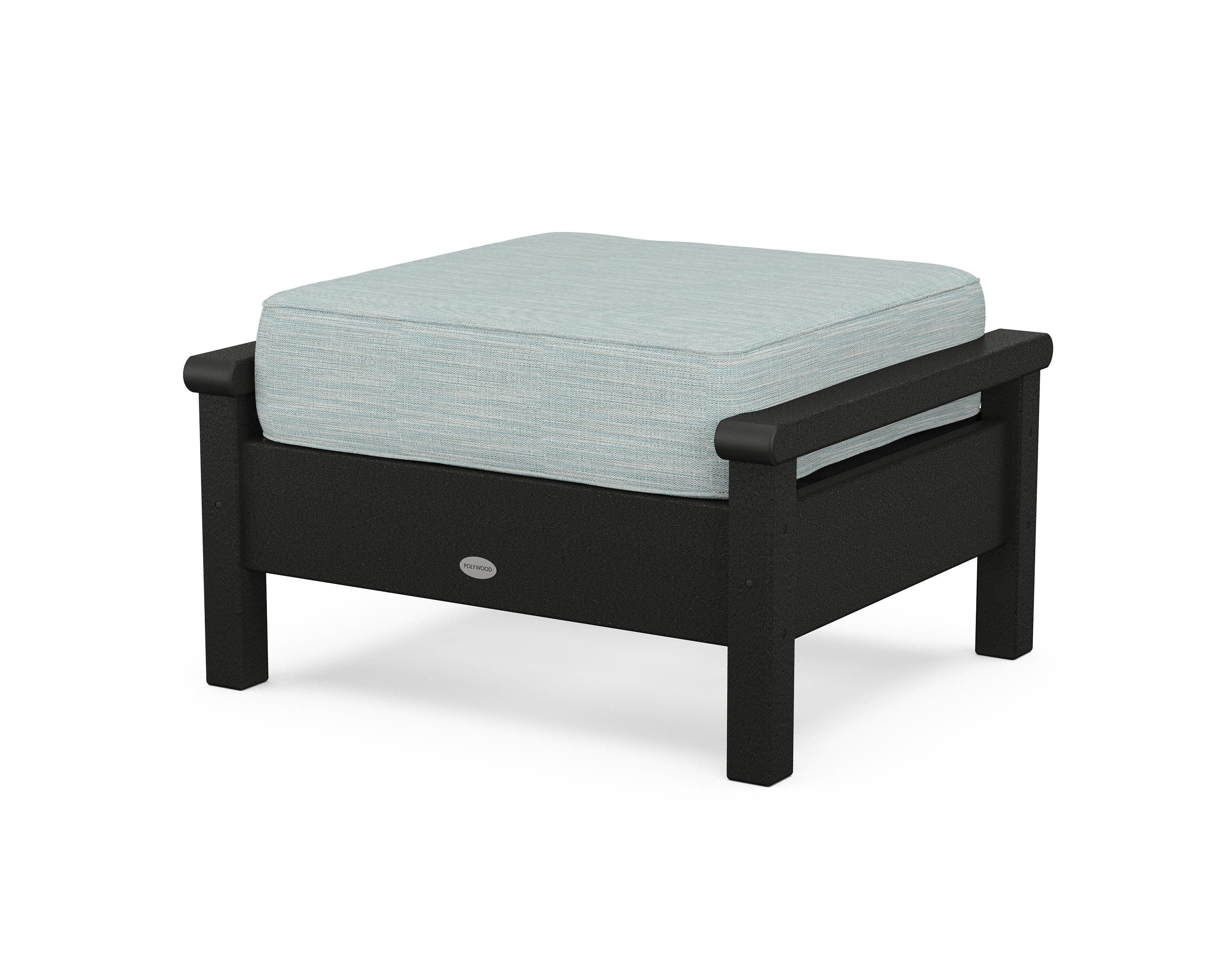 Harbour Deep Seating Ottoman in Black / Soothe Mist