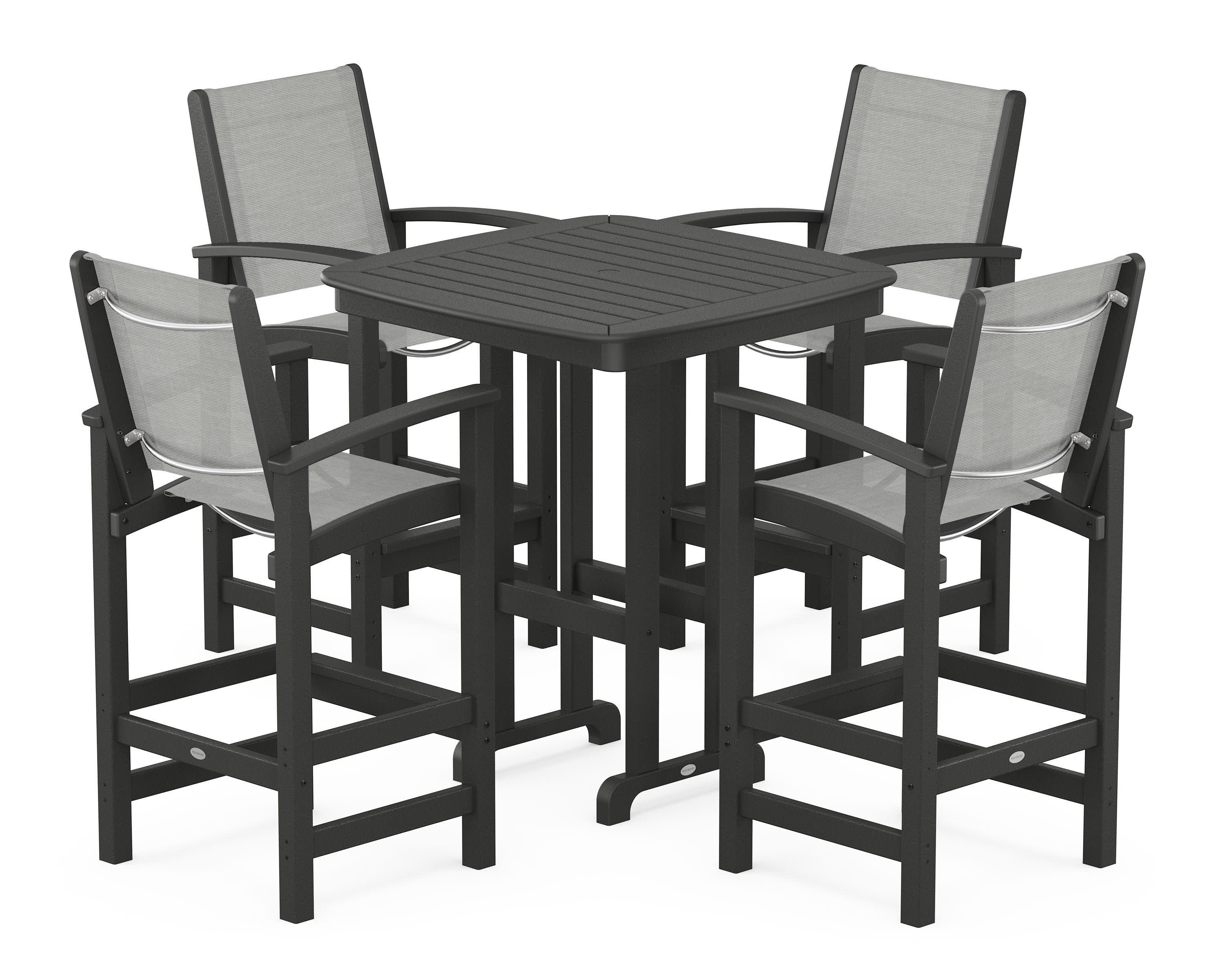Coastal 5-Piece Bar Set in Black / Metallic Sling