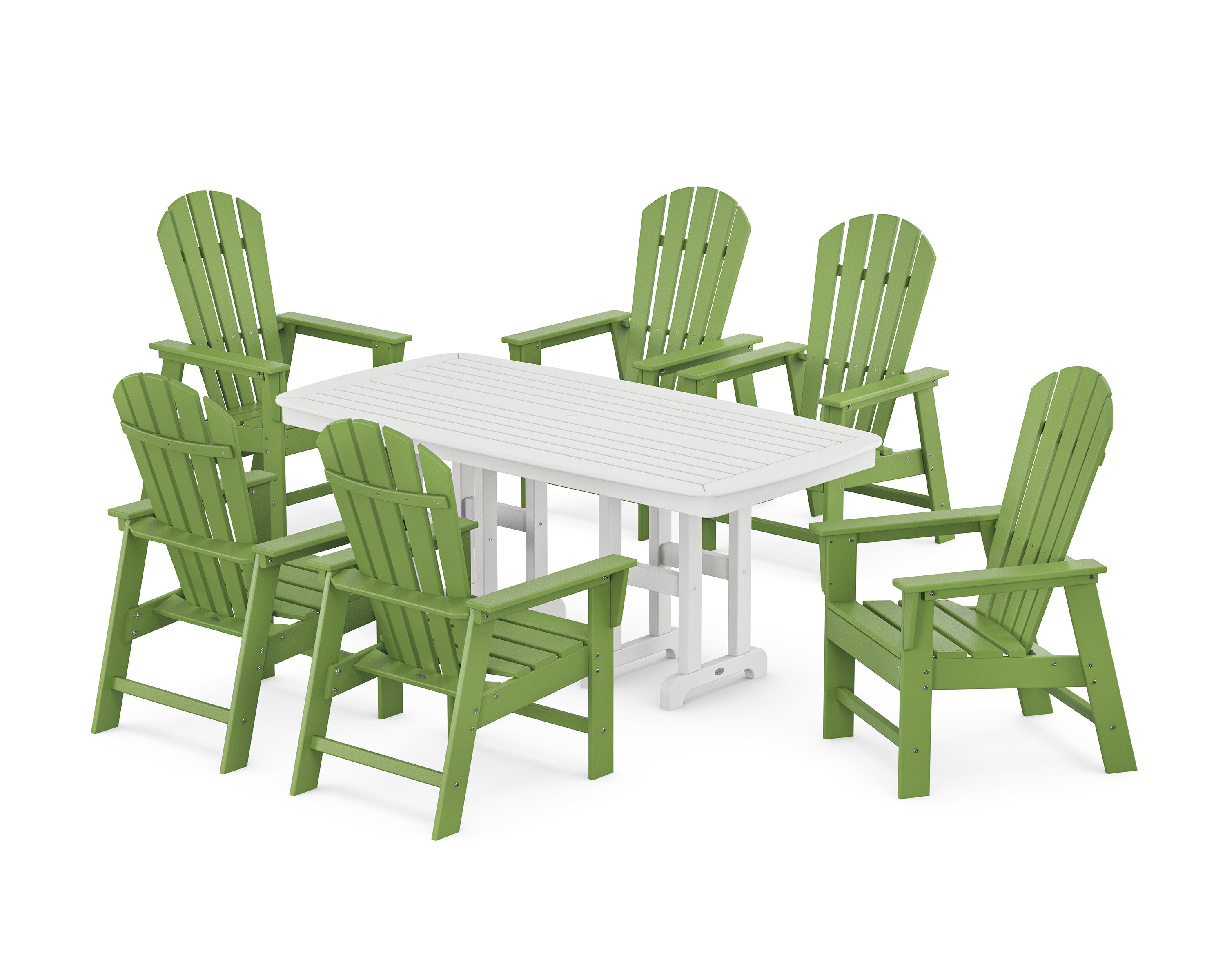 South Beach 7-Piece Dining Set in Lime / White