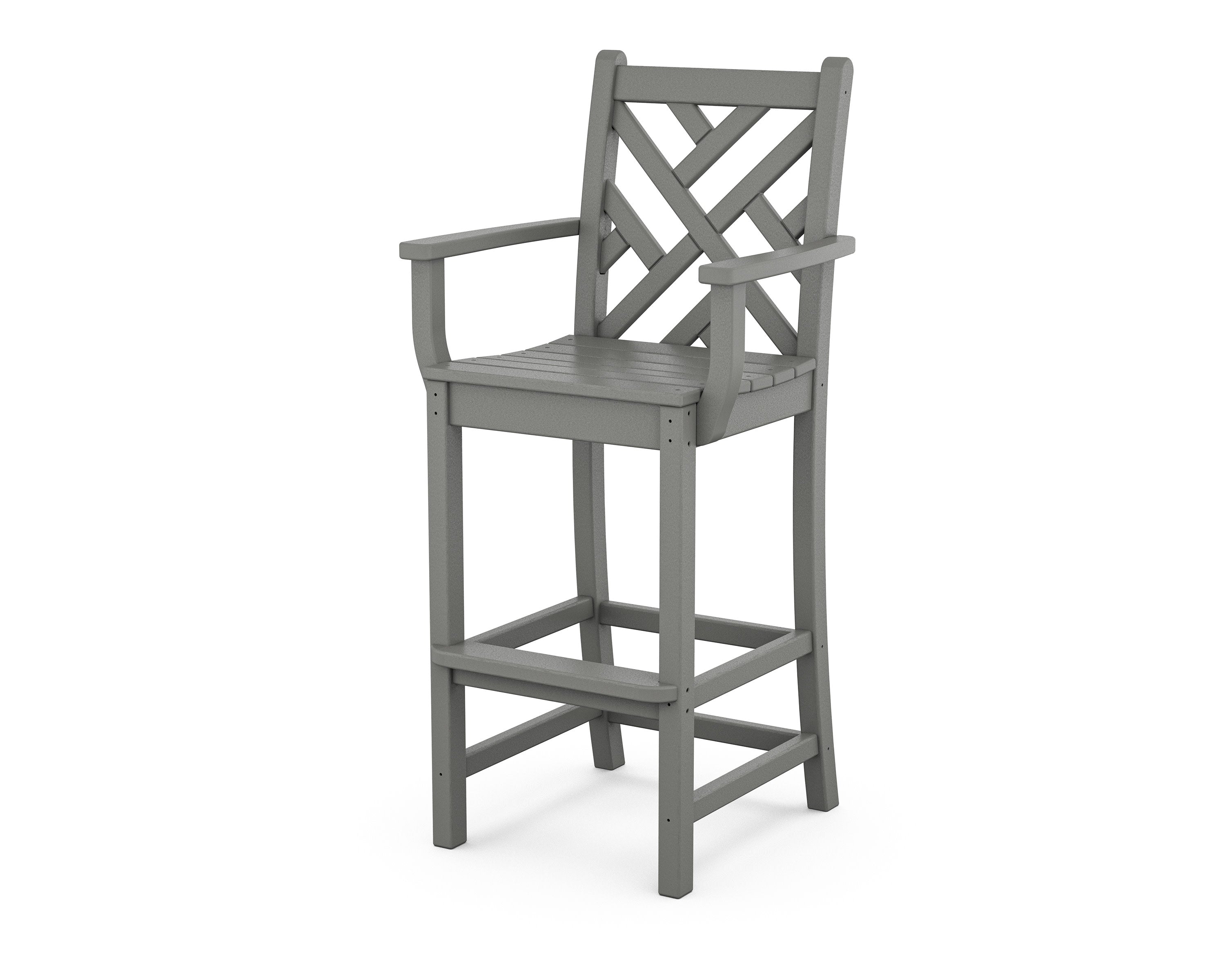 Chippendale Bar Arm Chair in Slate Grey
