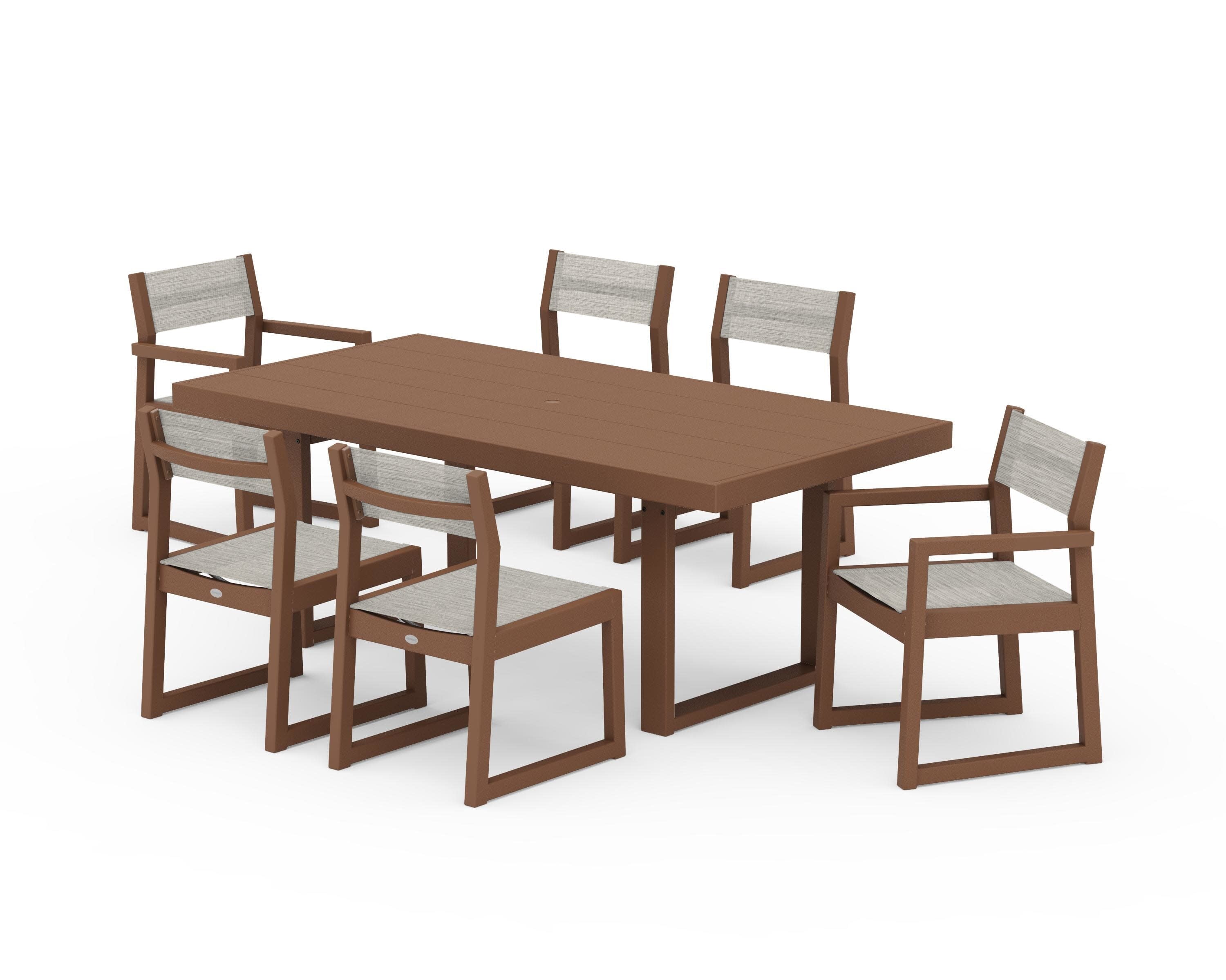 EDGE Sling 7-Piece Dining Set in Teak / Birch Sling