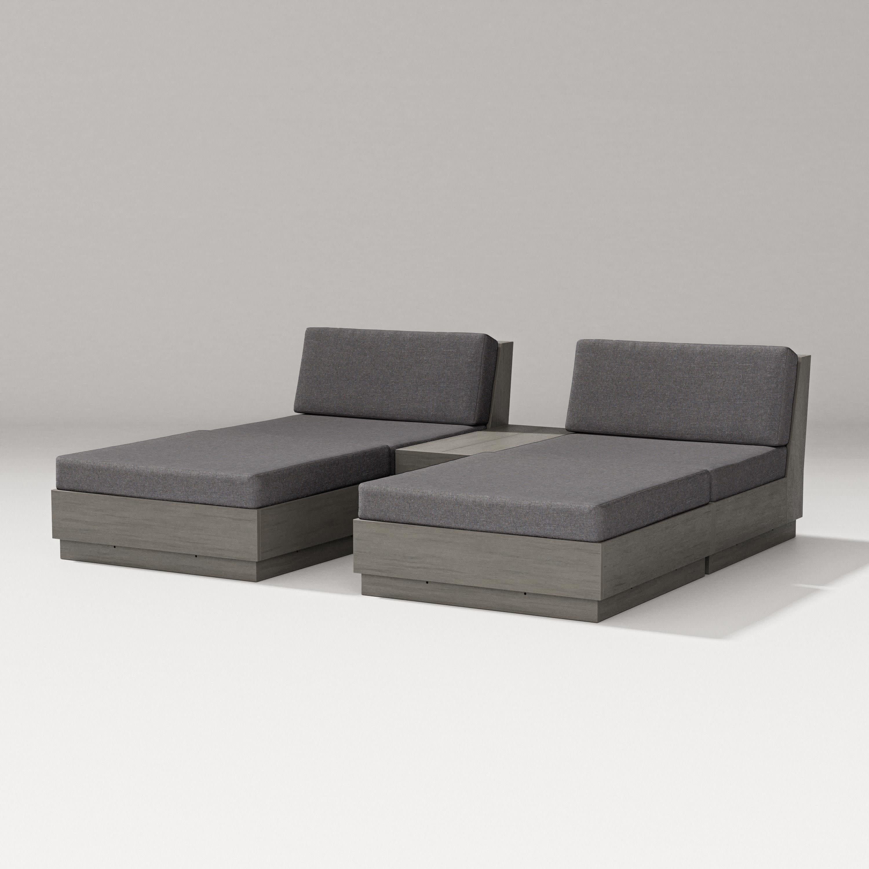 Elevate Double Chaise Set in Driftwood / Ash Charcoal