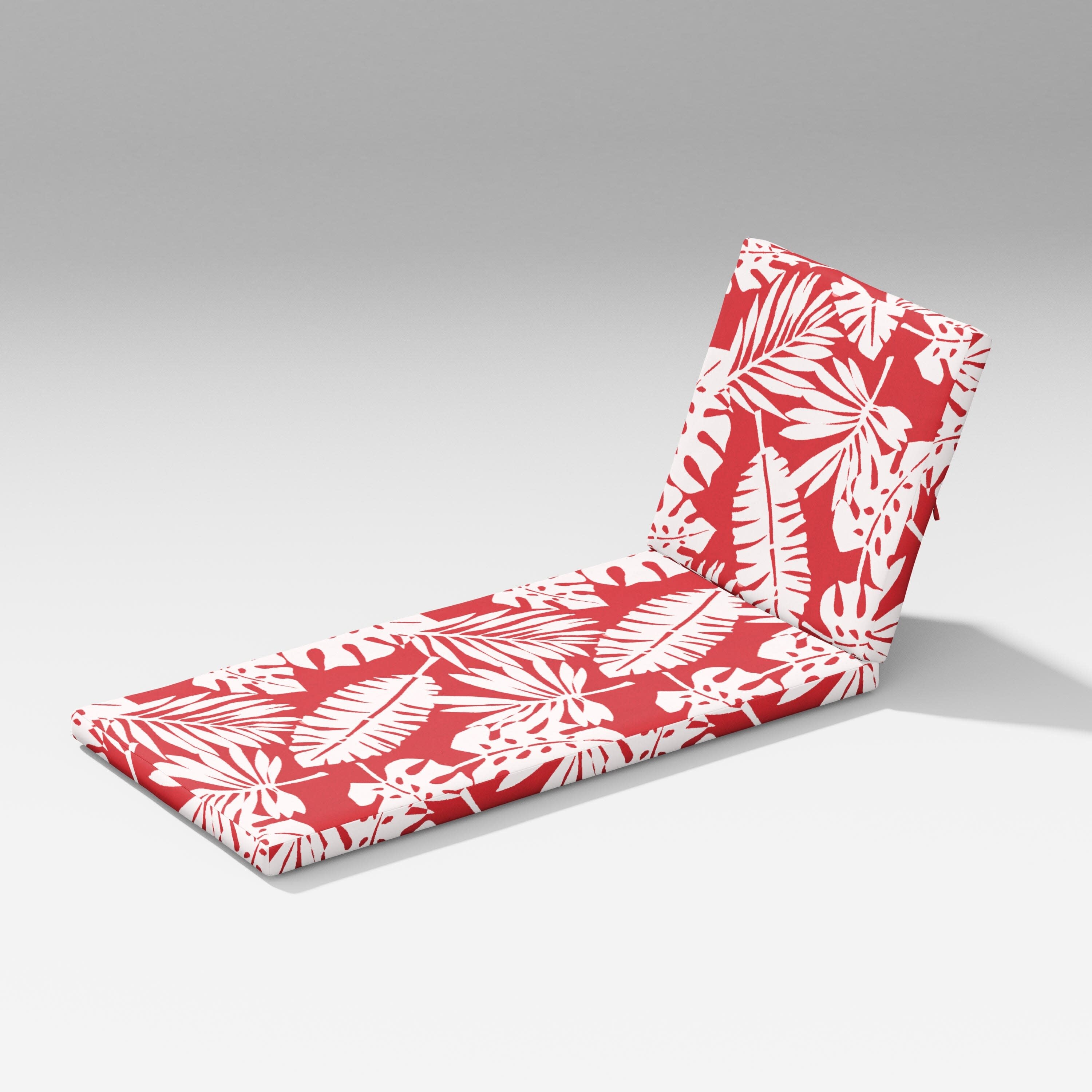 Latitude Chaise Lounge Full Cushion in Leaf Crimson