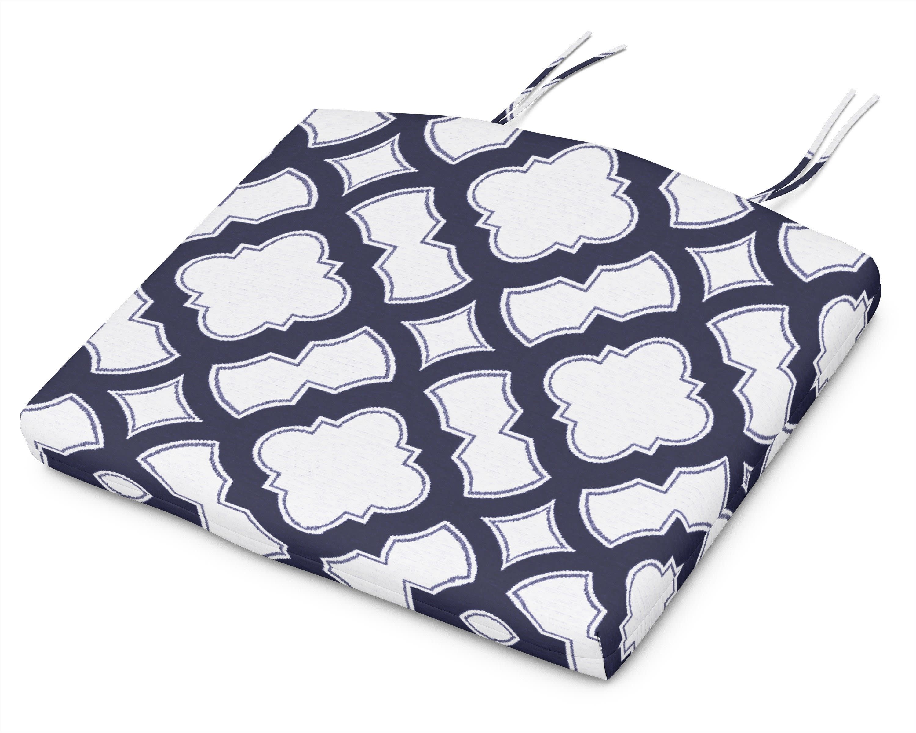 Standard Seat Cushion 18.5"D x 24"W x 2.5"H in Trellis Navy