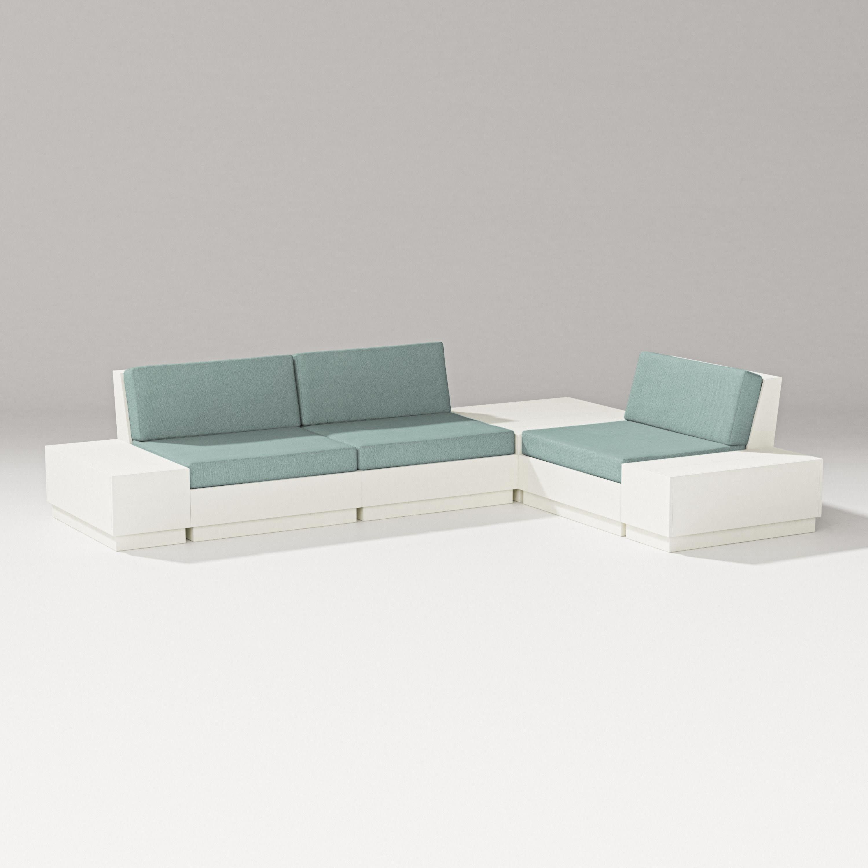 Elevate 6-Piece Corner Sectional in Vintage White / Glacier Spa