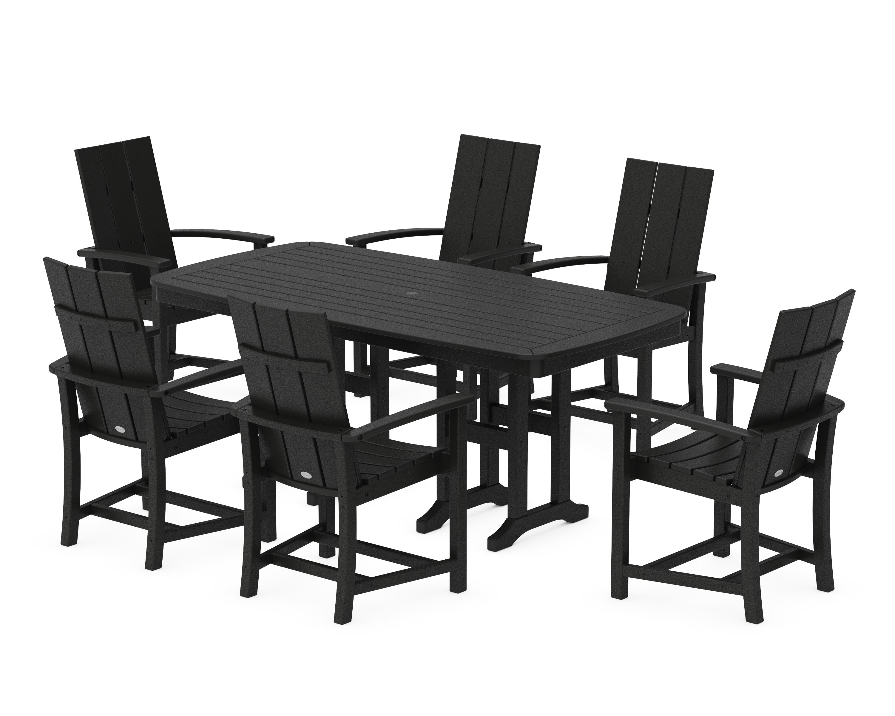 Modern Adirondack 7-Piece Dining Set in Black