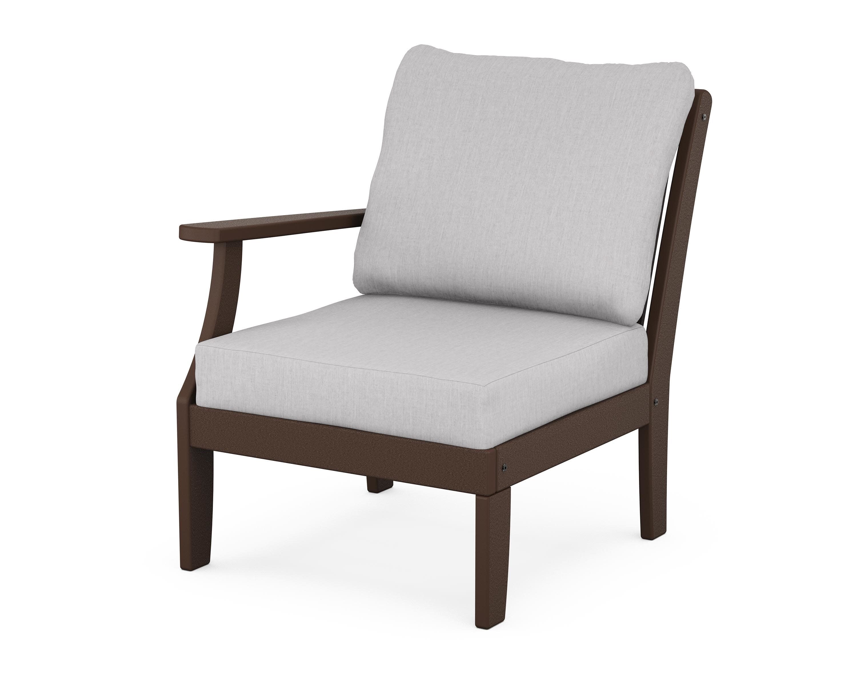 Braxton Modular Left Arm Chair in Mahogany / Granite