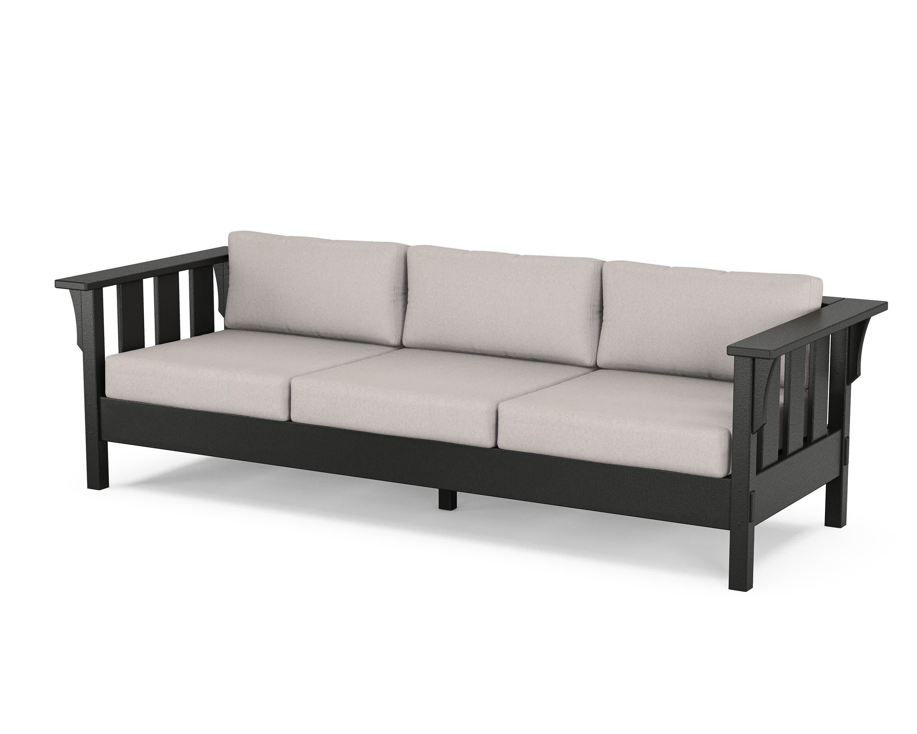 Acadia Deep Seating Sofa in Black / Dune Burlap