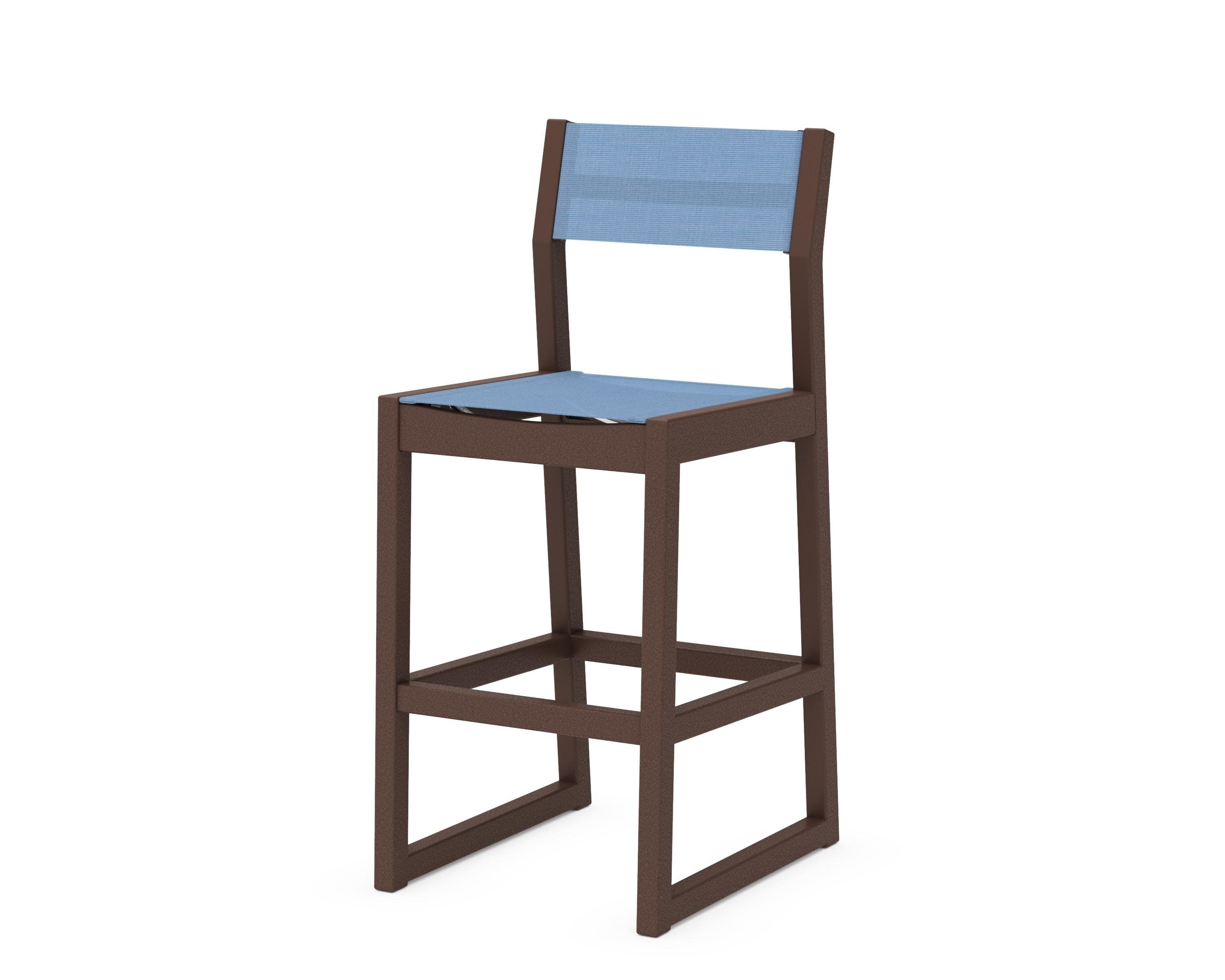 EDGE Sling Bar Side Chair in Mahogany / Poolside Sling