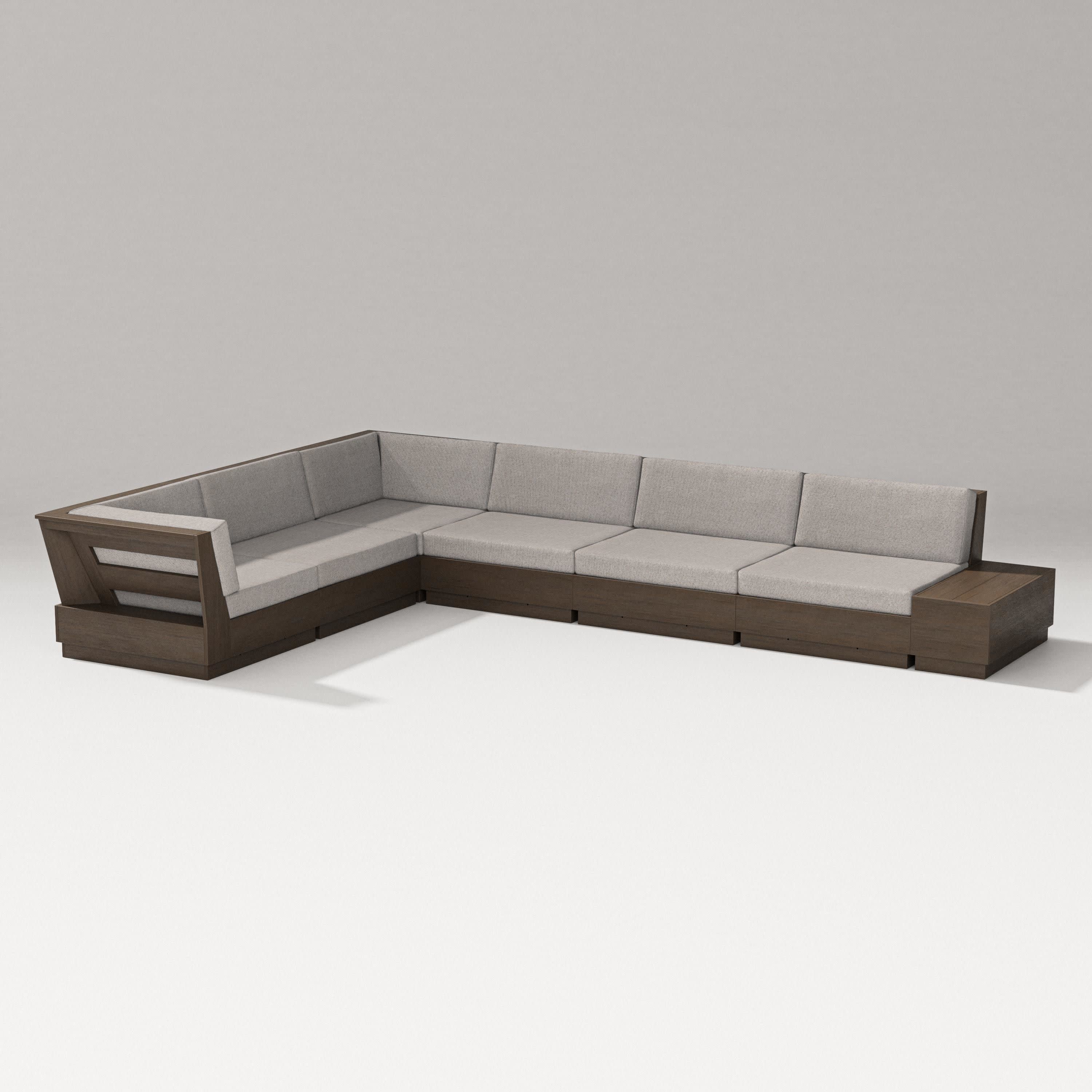 Elevate 7-Piece Corner Sectional in Kona / Weathered Tweed