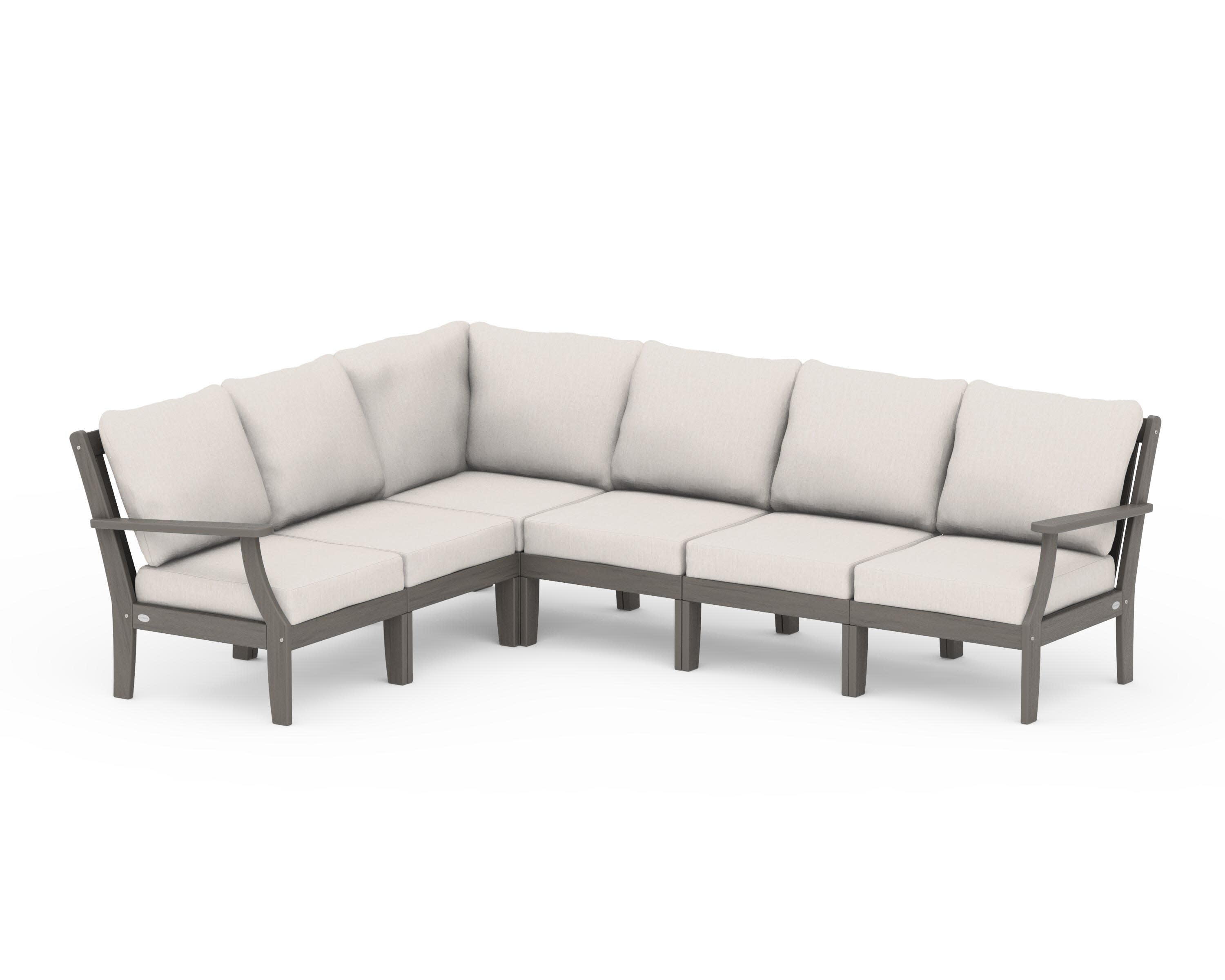 Braxton Modular 6-Piece Deep Seating Set in Driftwood / Cast Ash