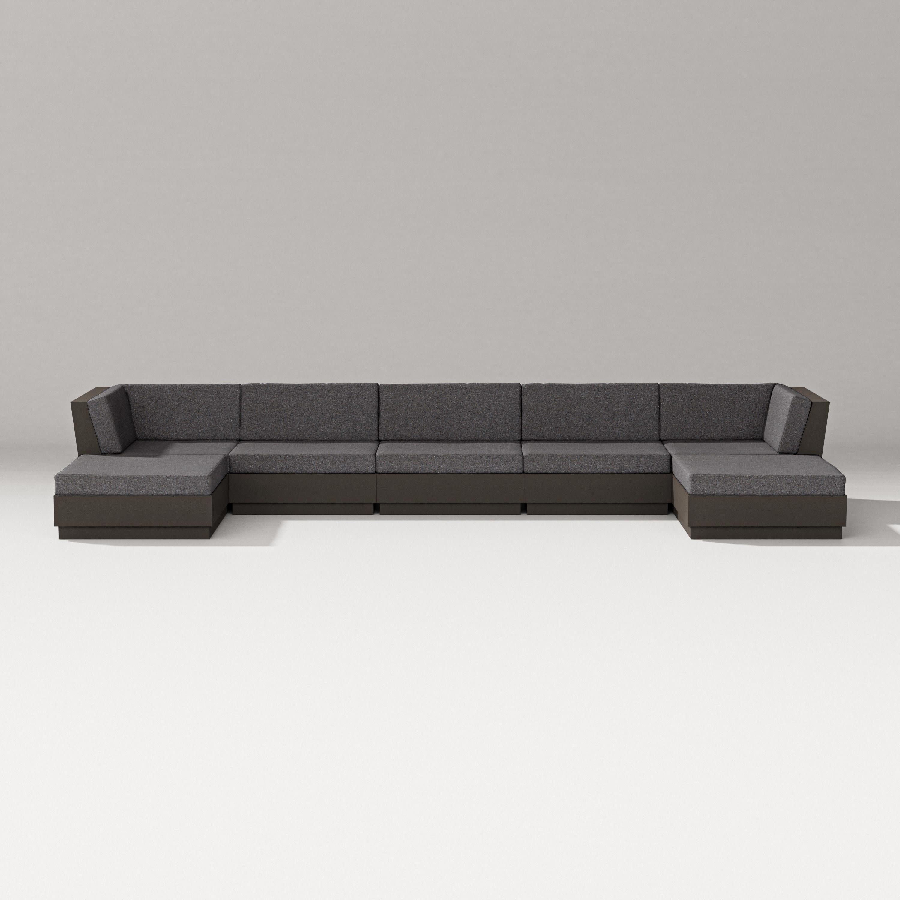 Elevate 7-Piece Double Chaise Sectional in Vintage Coffee / Ash Charcoal