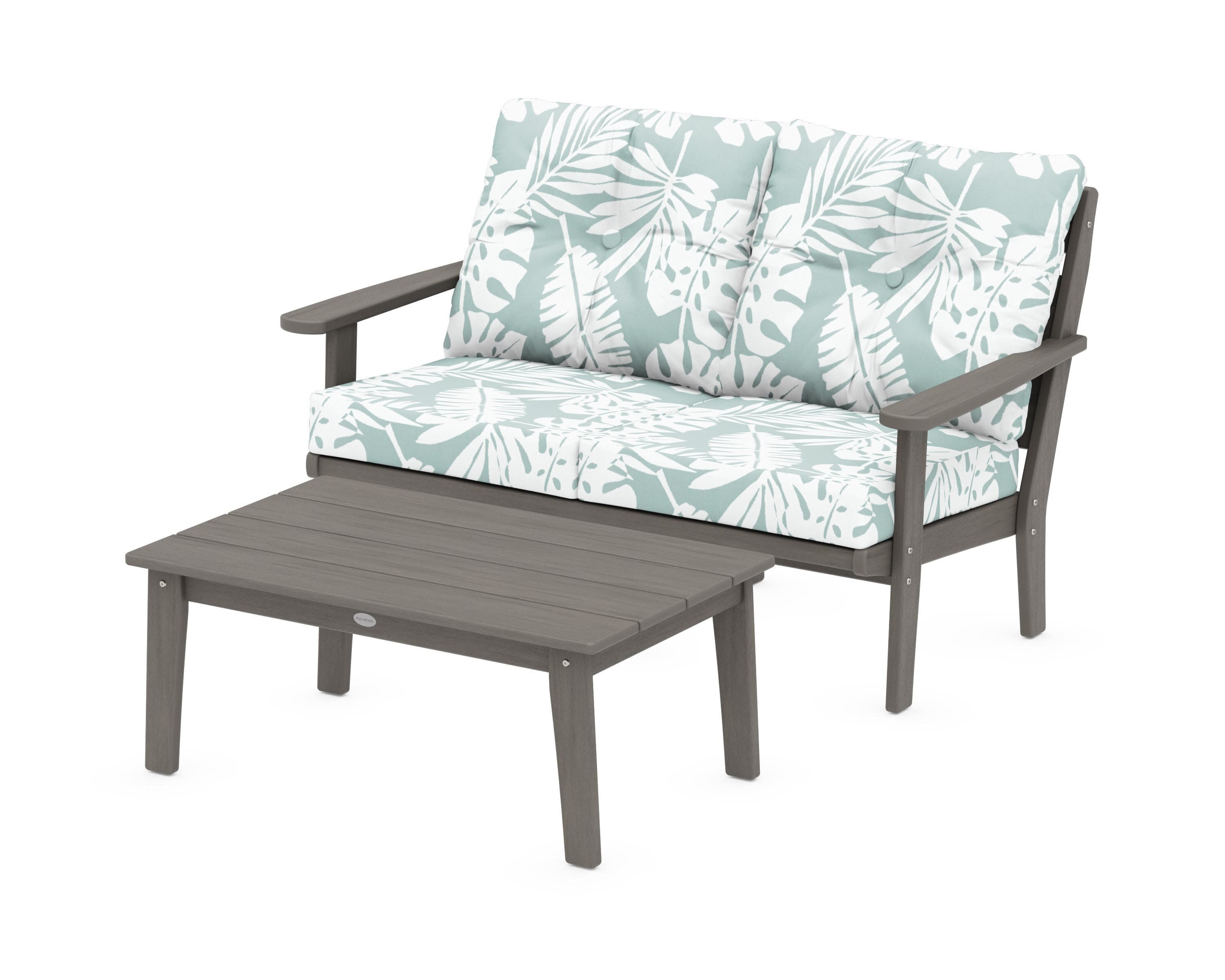 Lakeside 2-Piece Lounge Loveseat Set in Driftwood / Leaf Glacier Spa