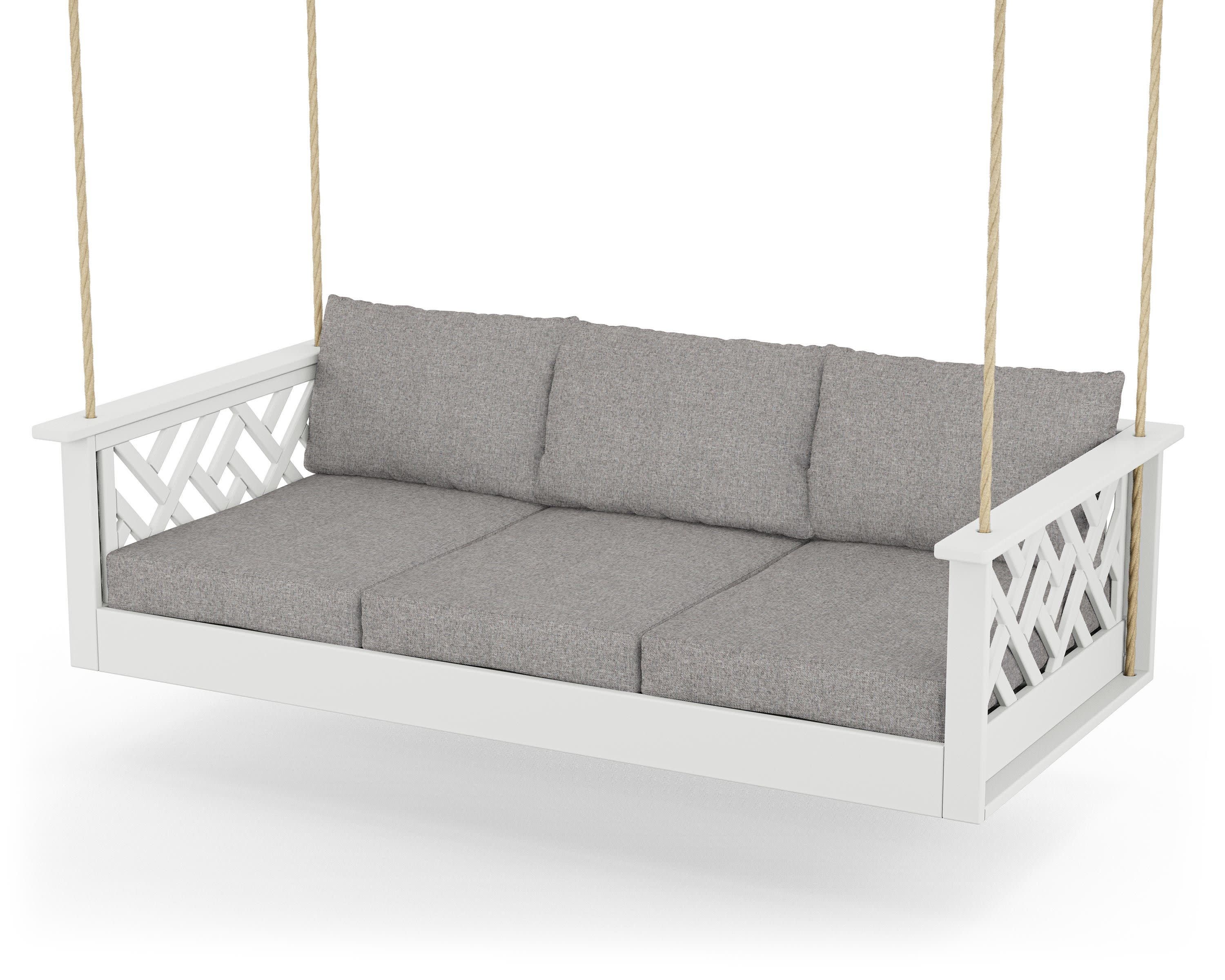 Chippendale Daybed Swing in White / Grey Mist