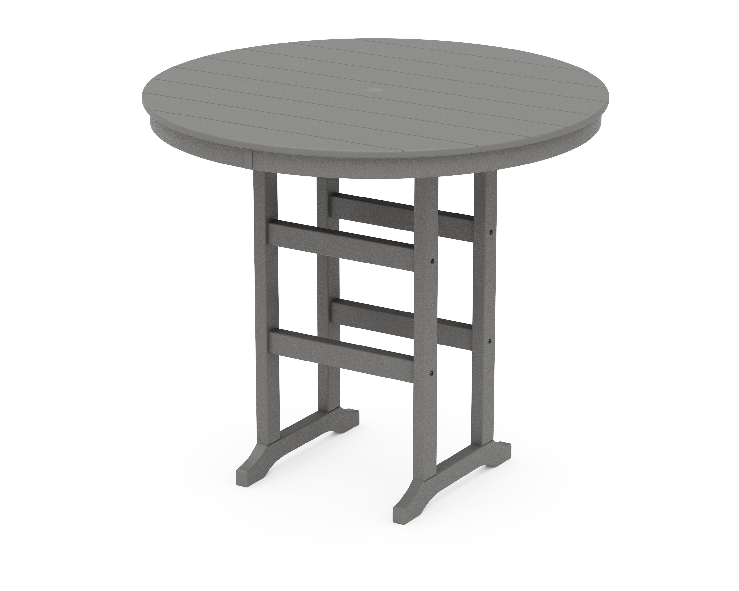 48" Round Farmhouse Bar Table in Slate Grey