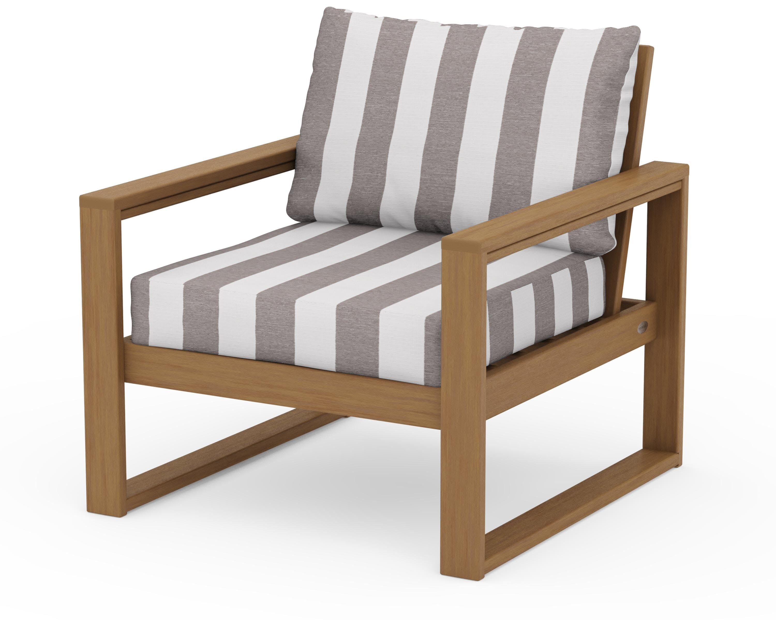 EDGE Club Chair in Natural / Cabana Stripe Grey Mist