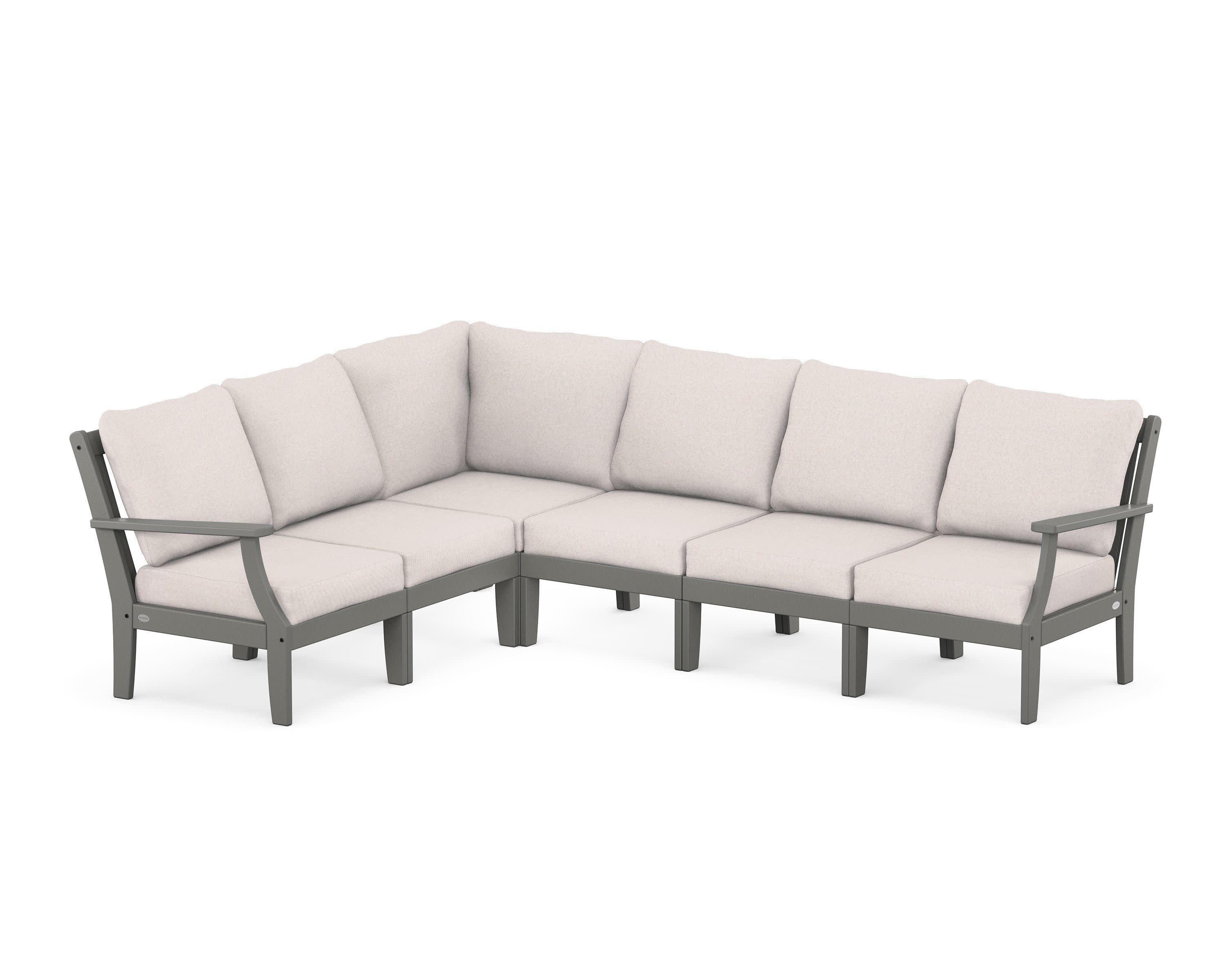 Braxton Modular 6-Piece Deep Seating Set in Slate Grey / Dune Burlap
