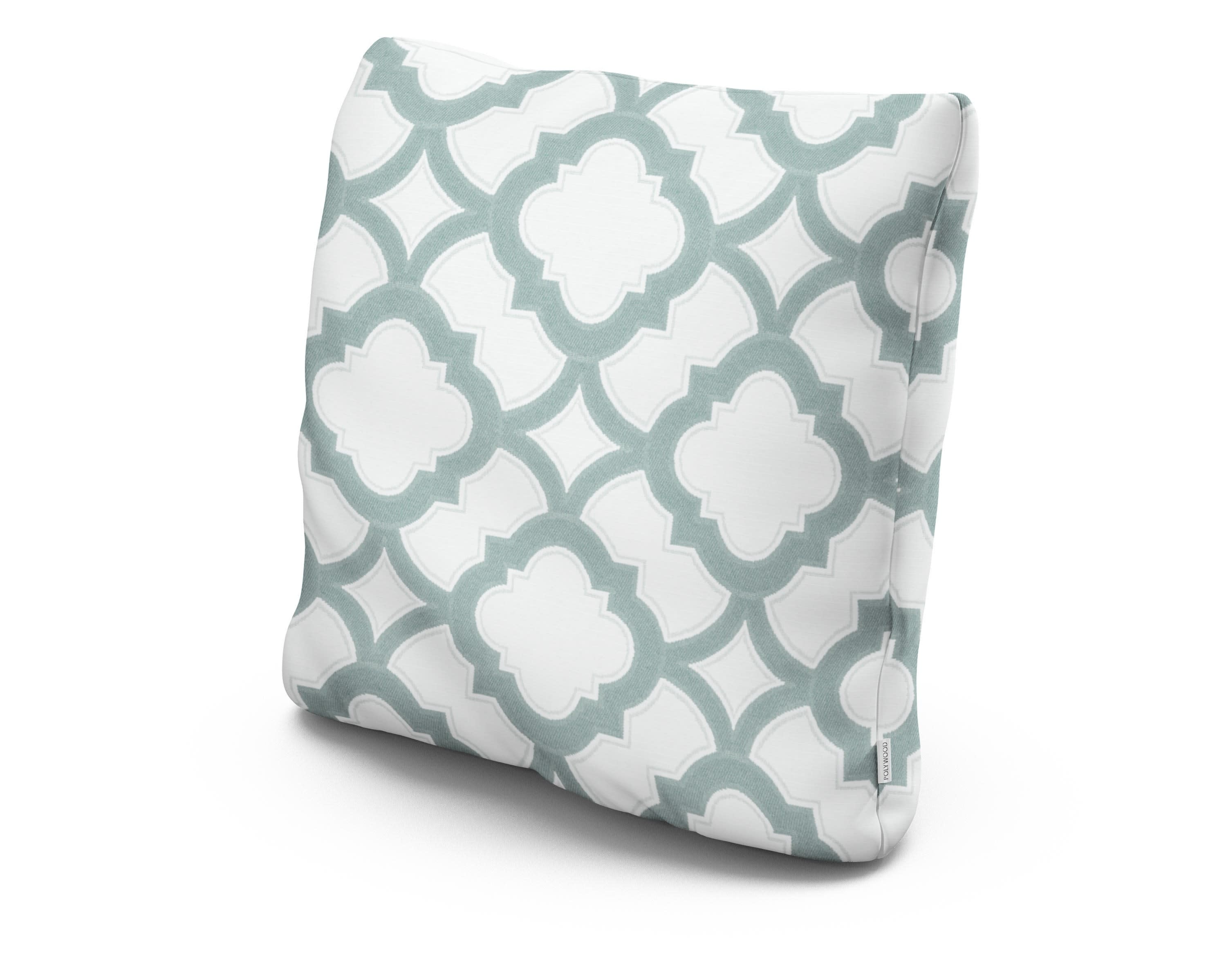 22" Outdoor Throw Pillow in Trellis Glacier Spa