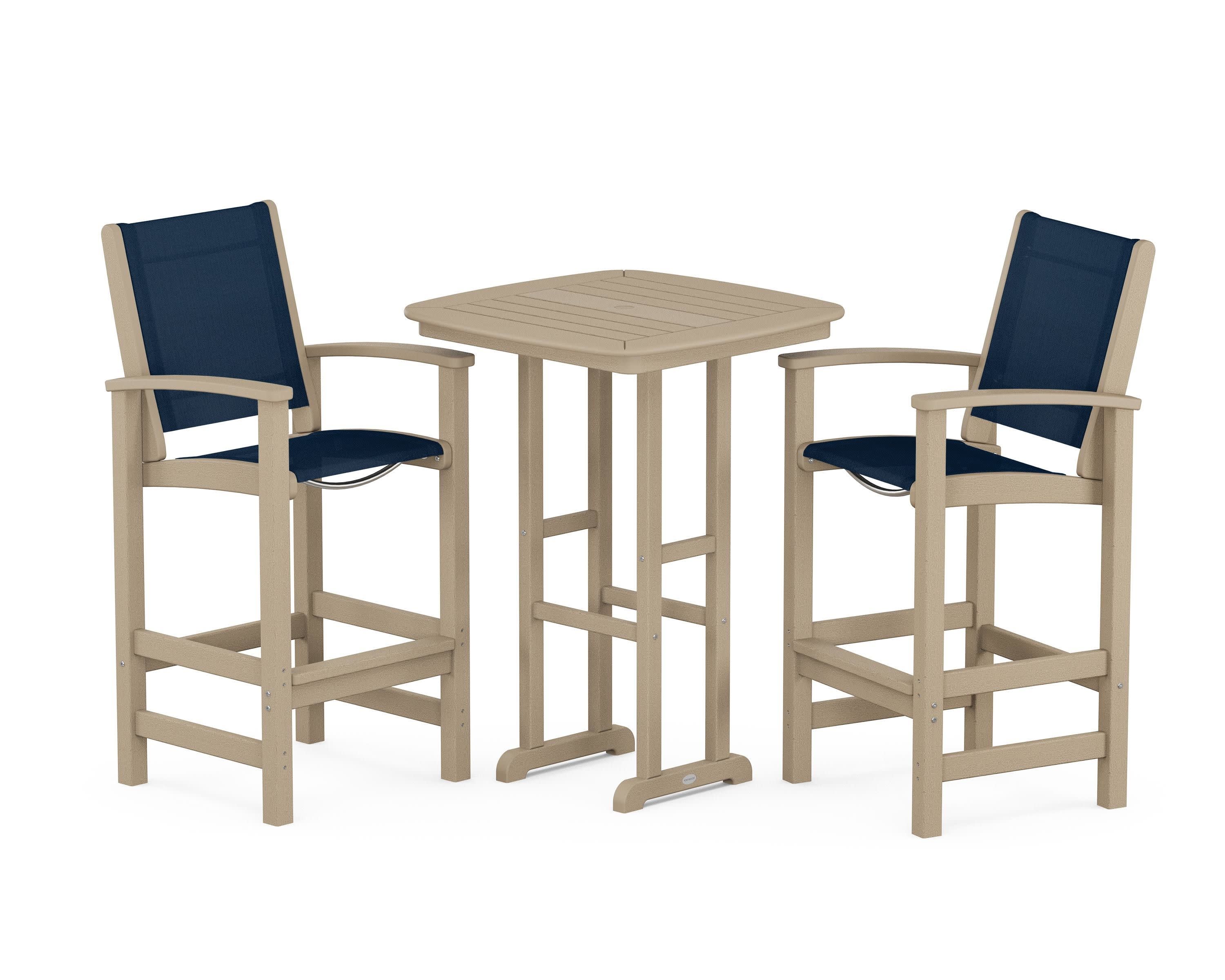 Coastal 3-Piece Bar Set in Vintage Sahara / Navy Blue Sling