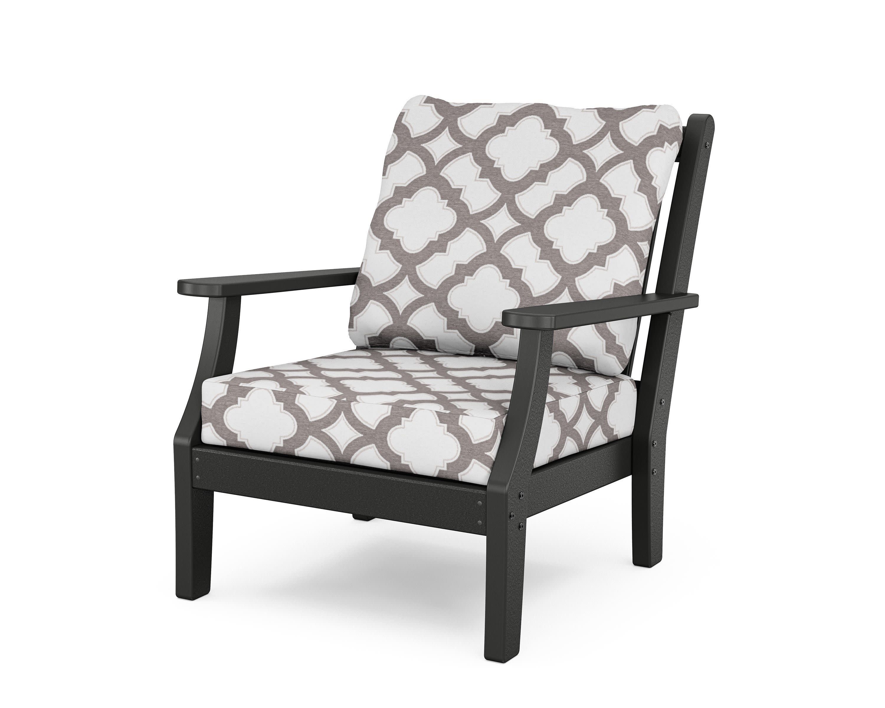 Wovendale Deep Seating Chair in Black / Trellis Grey Mist