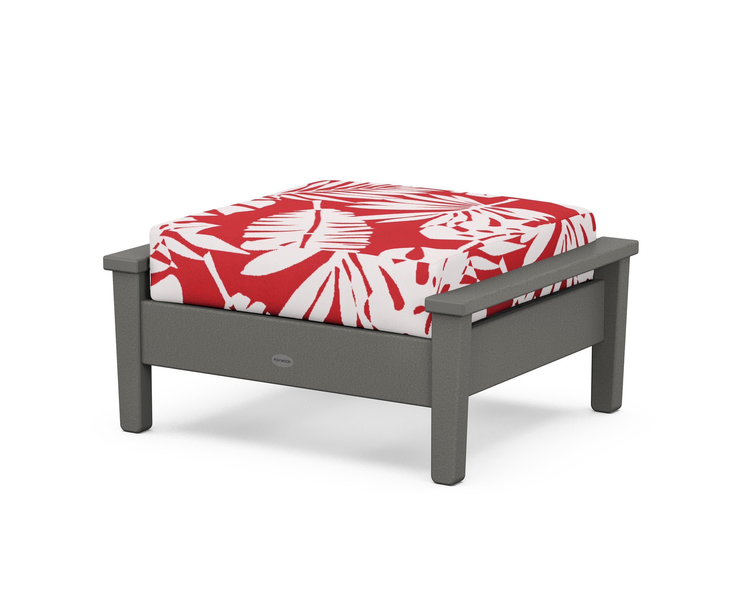 Prescott Deep Seating Ottoman in Slate Grey / Leaf Crimson