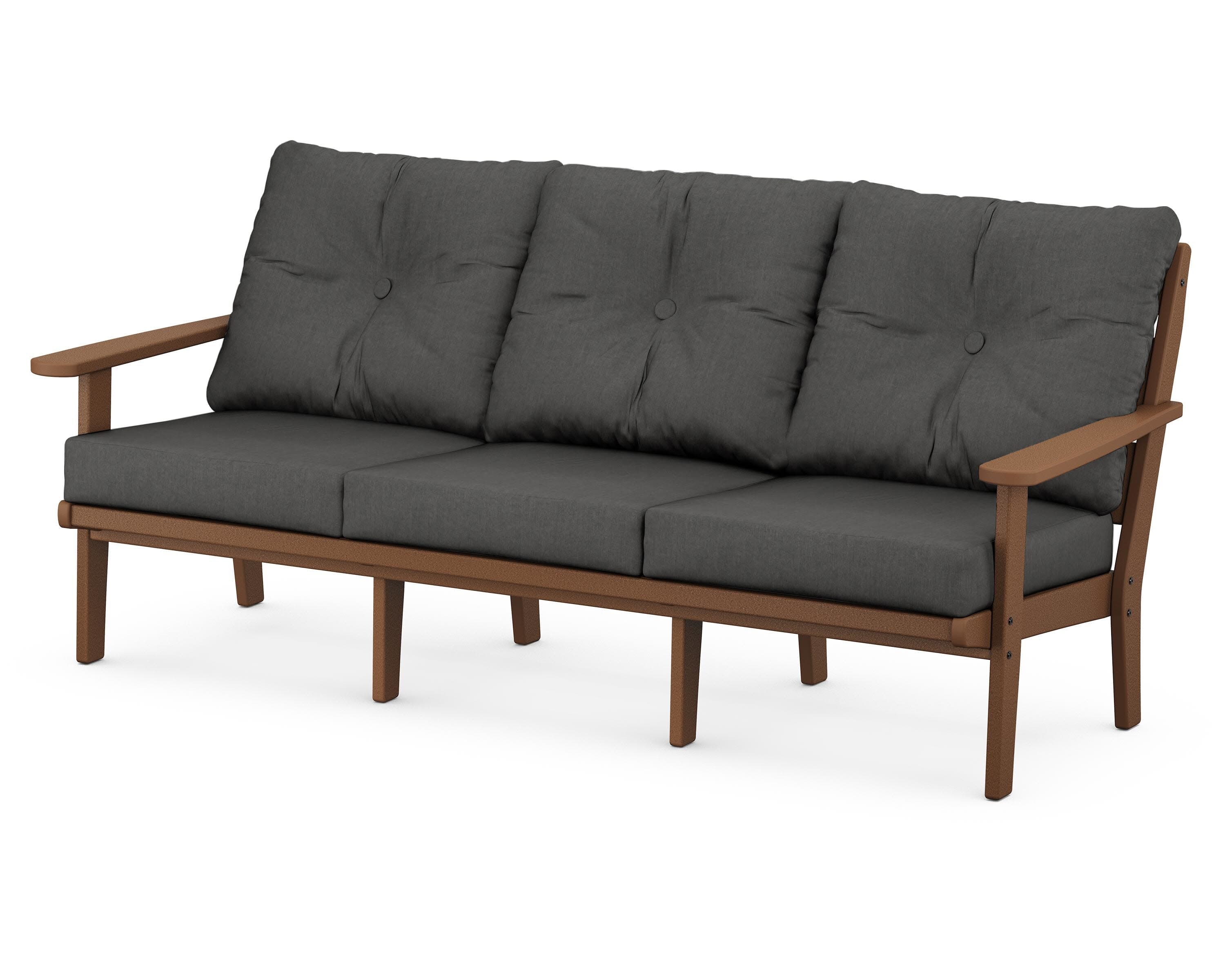 Lakeside Deep Seating Sofa in Teak / Spectrum Carbon