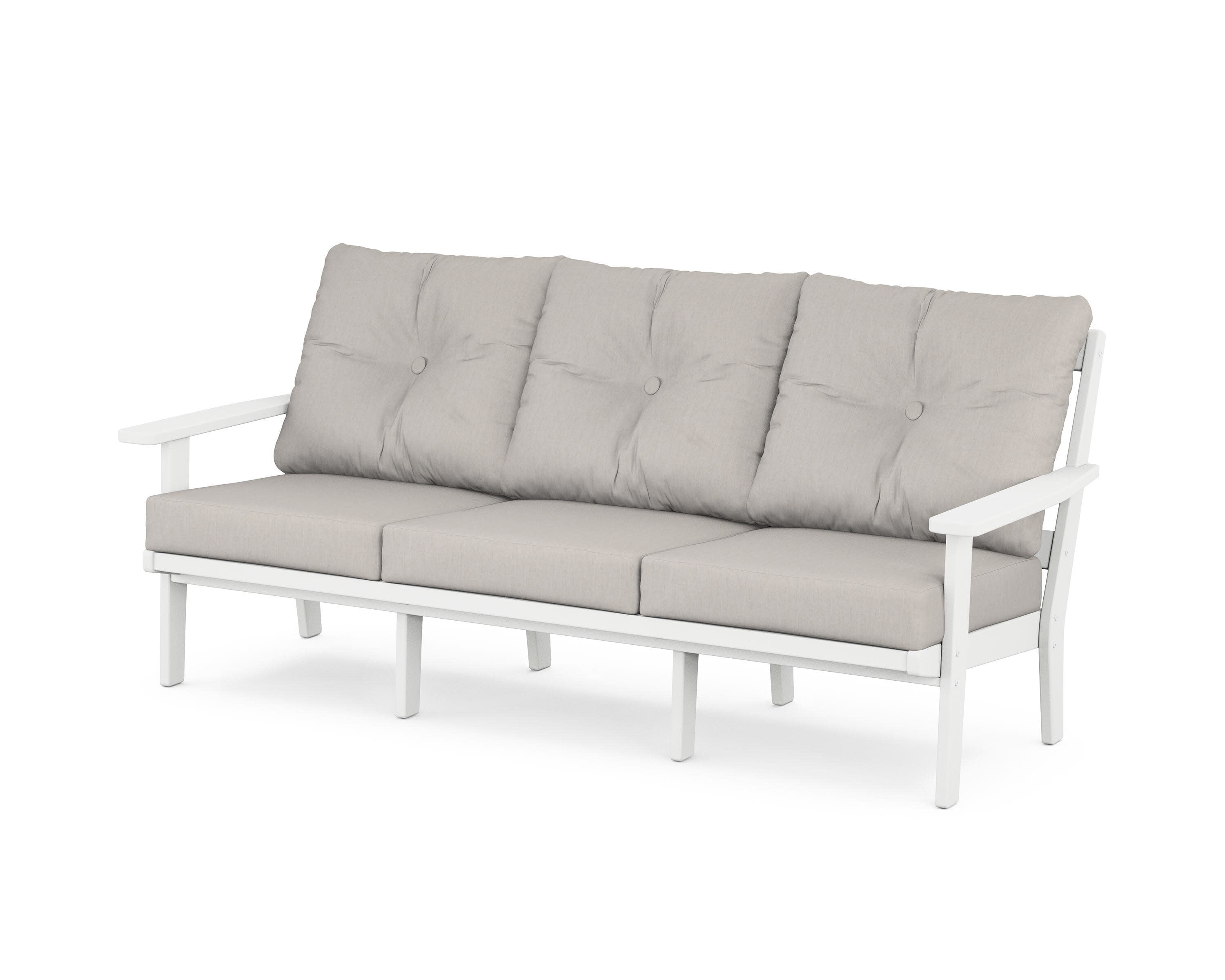 PrairieDeep Seating Sofa in White / Cast Ash