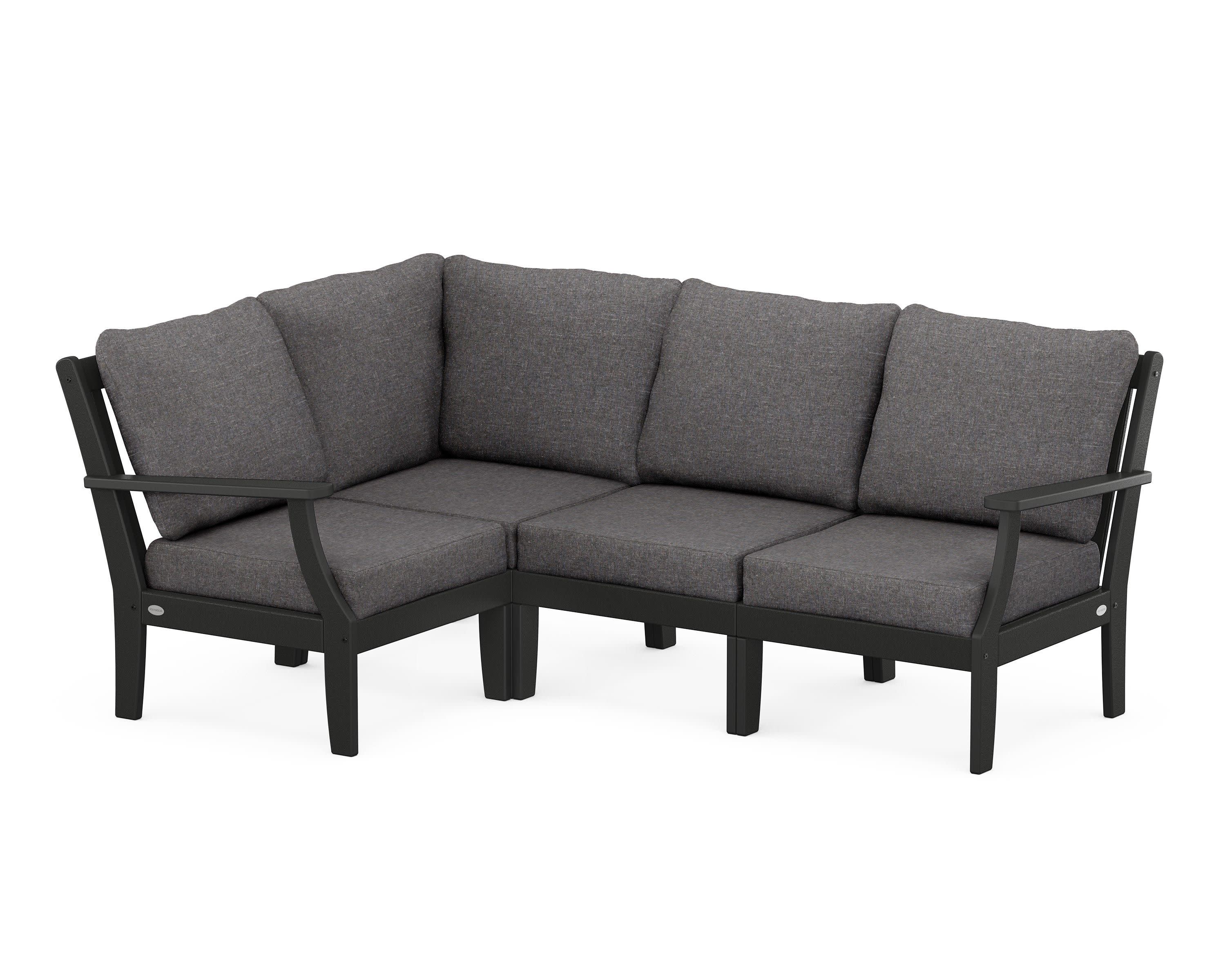 Braxton Modular 4-Piece Deep Seating Set in Black / Ash Charcoal