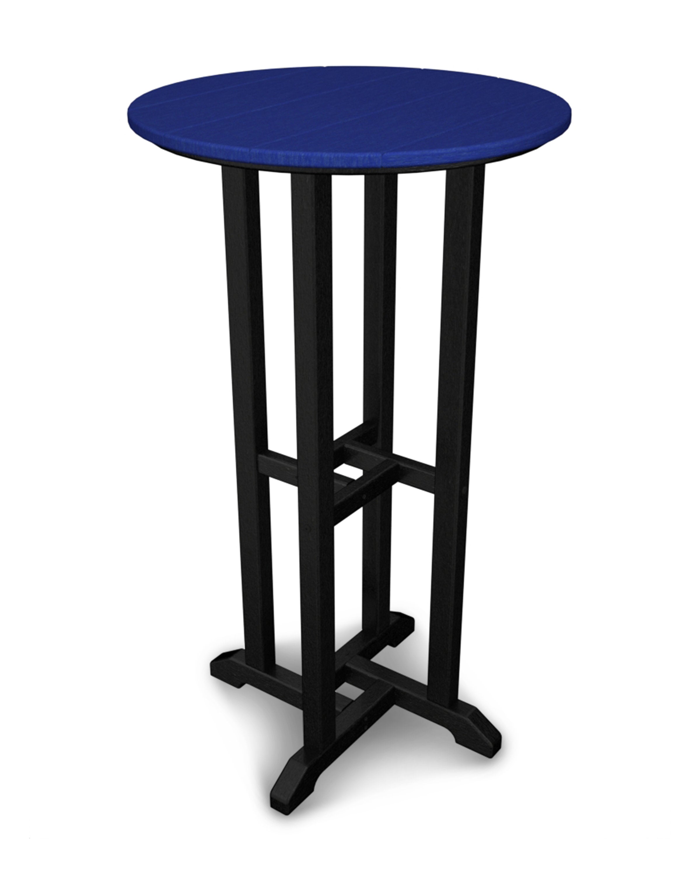 Contempo 24" Round Bar Table in Black / Pacific Blue
