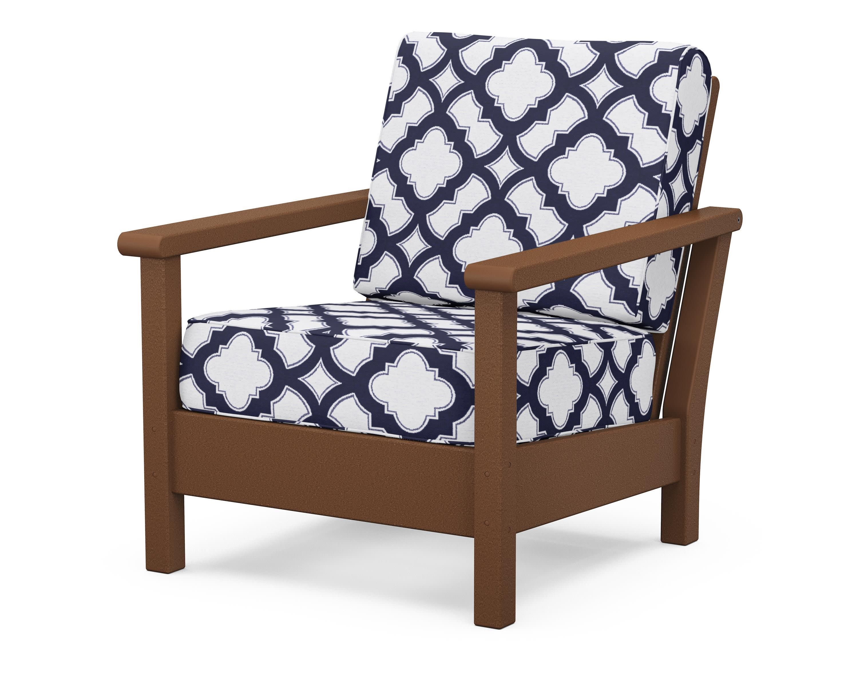 Harbour Deep Seating Chair in Teak / Trellis Navy