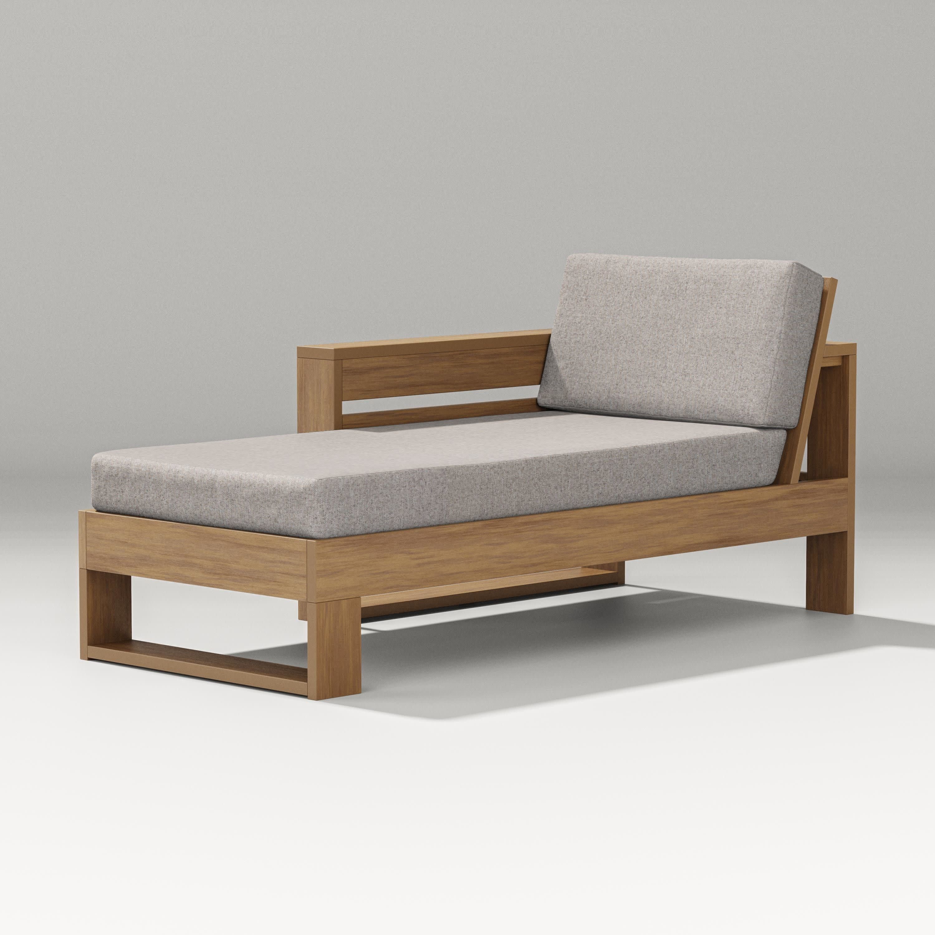 Latitude Modular Left Arm Chaise in Natural / Weathered Tweed