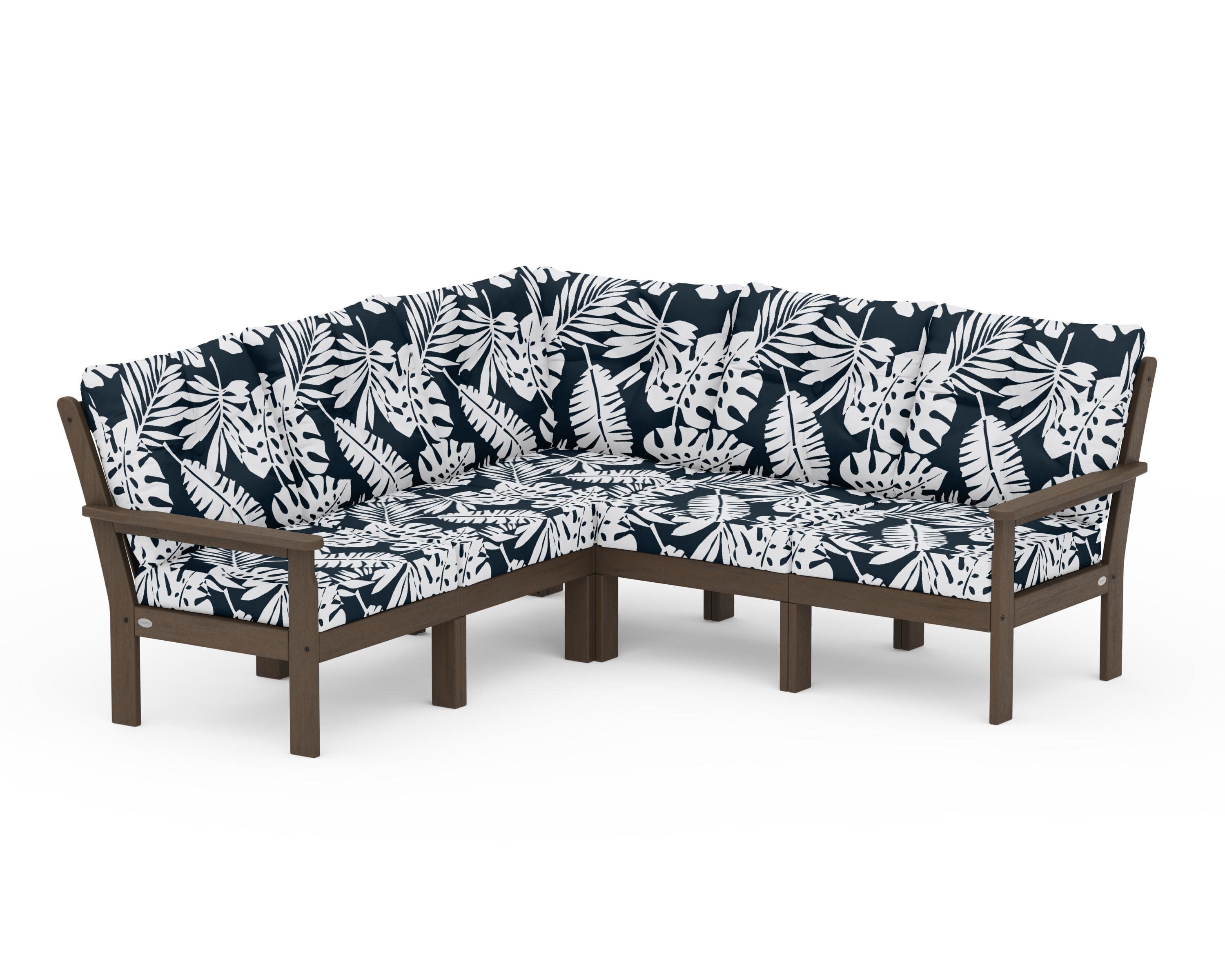 Vineyard 5-Piece Sectional in Kona / Leaf Marine Indigo